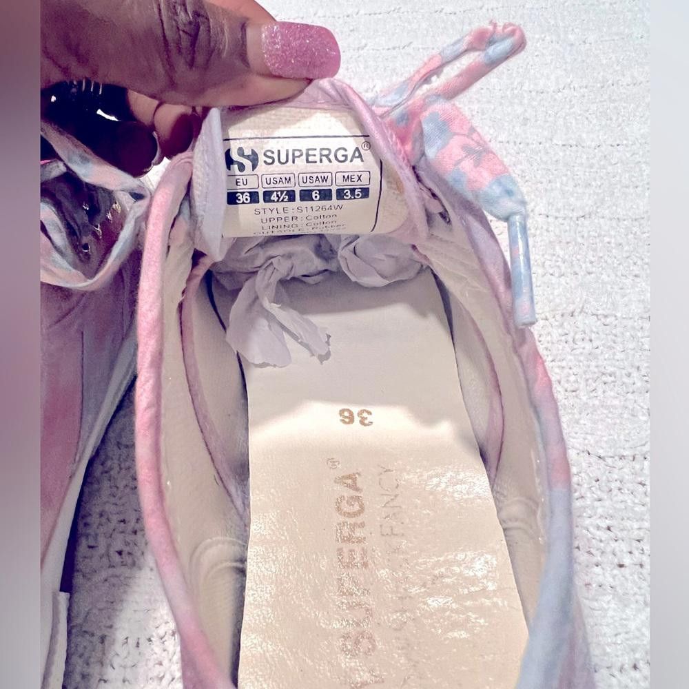 Designer SUPERGA x LoveShackFancy Canvas Classic Sneaker Cotton Candy Size US 4.5 / IT 34.5 - 4 Thumbnail