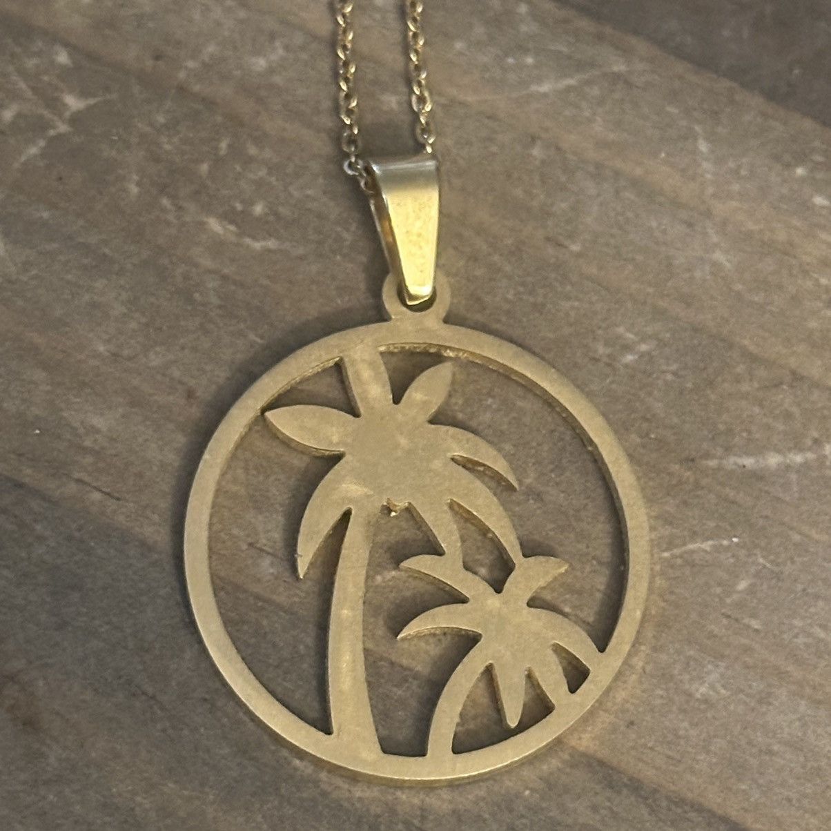 Other Palm tree pendant necklace and earrings set Size ONE SIZE - 5 Thumbnail