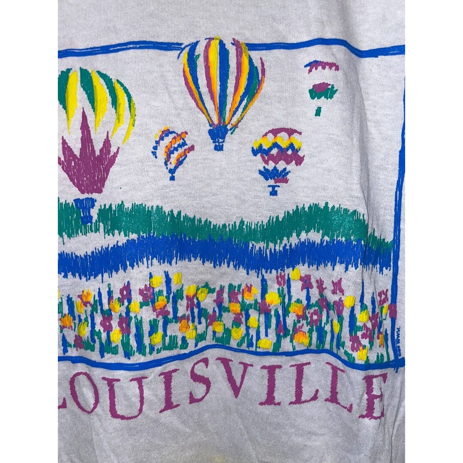 Jerzees Vintage Louisville Rocky Mountain Test Print White M Shirt Size US M / EU 48-50 / 2 - 3 Thumbnail