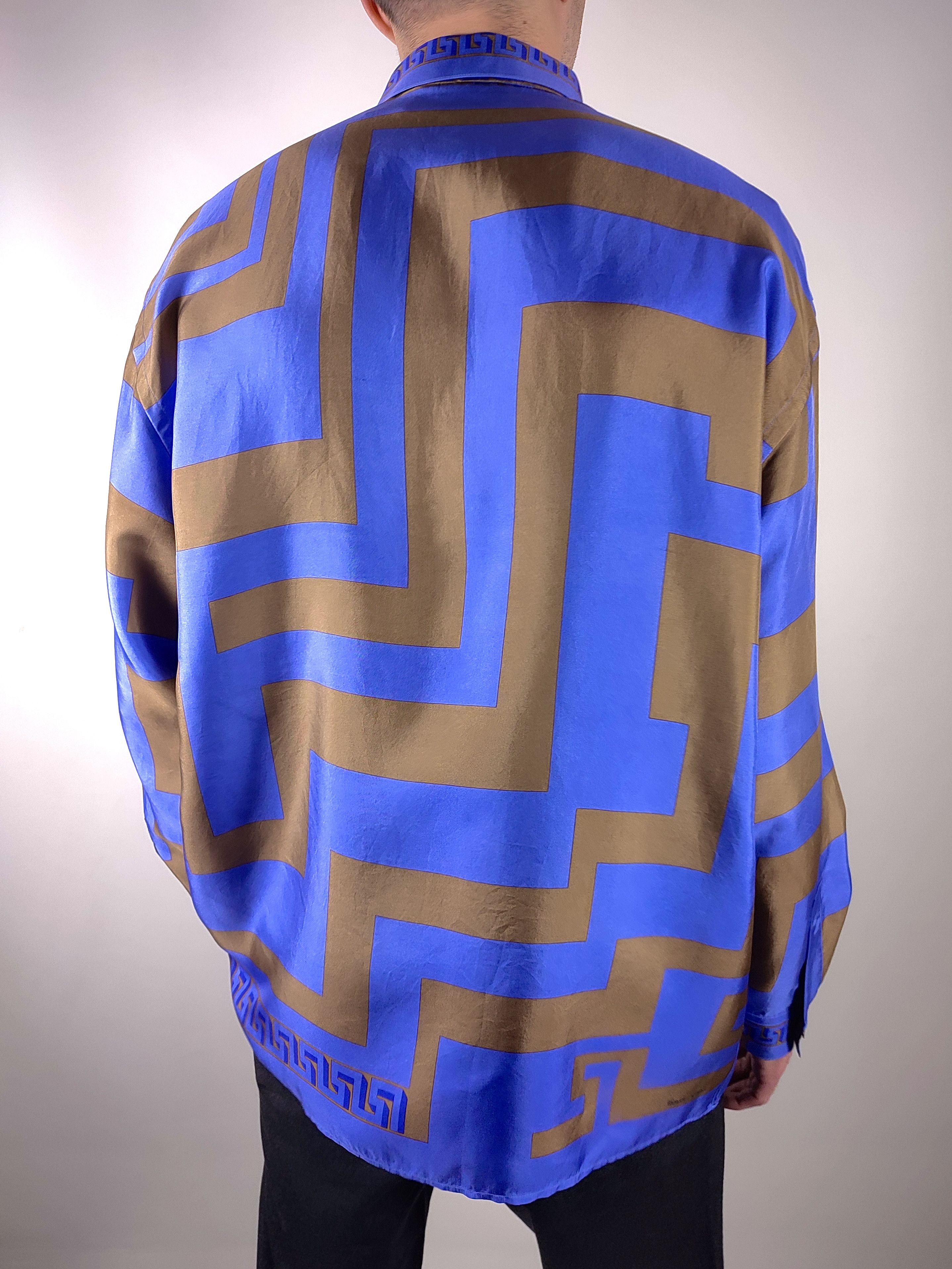 Versace Versace Silk Multicolor Full Print Shirt Size US XL / EU 56 / 4 - 7 Thumbnail