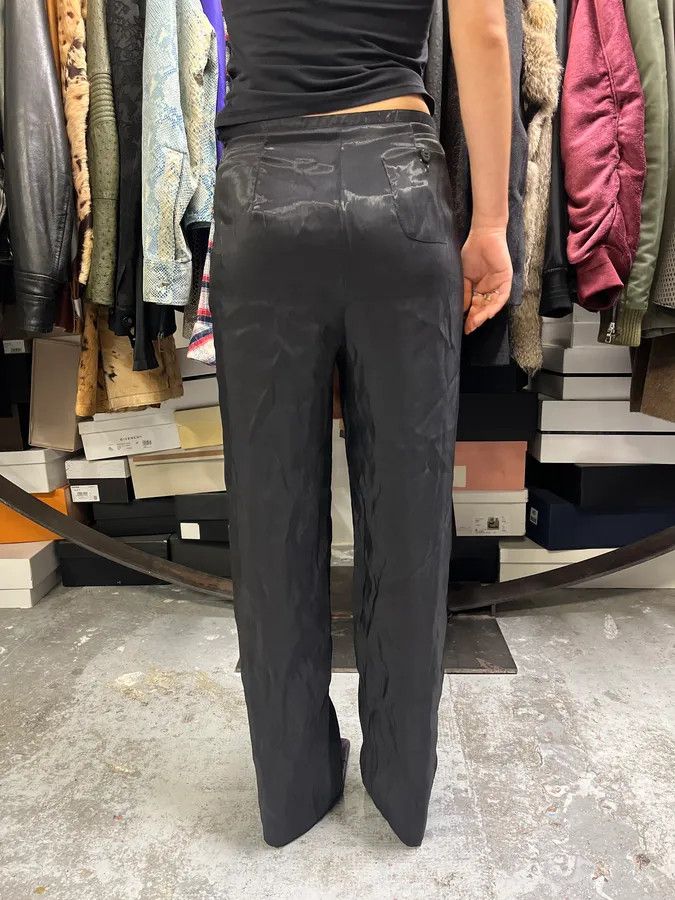 Giorgio Armani 2000s Giorgio Armani Black Satined Light Pants Size 26" / US 2 / IT 38 - 5 Thumbnail