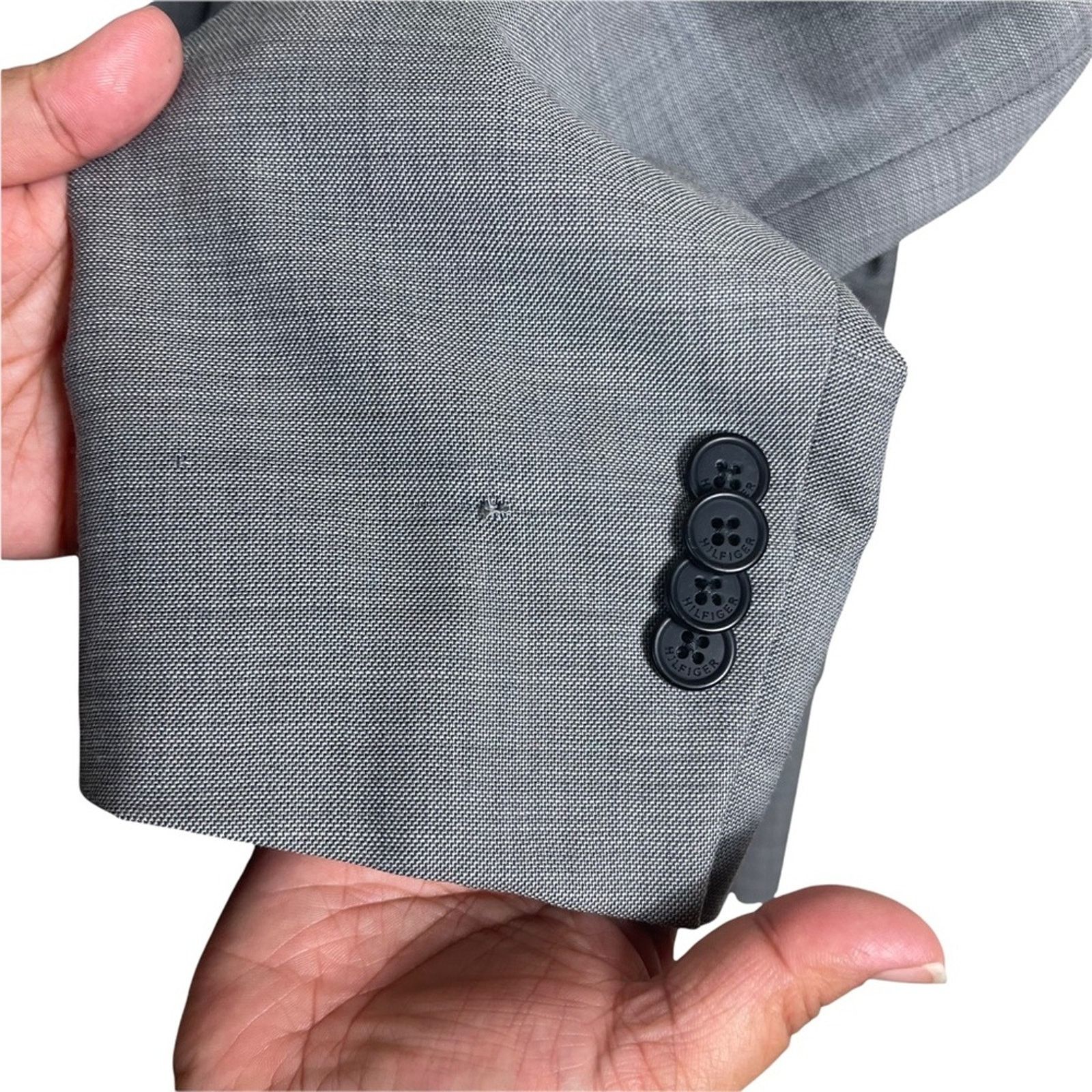 Tommy Hilfiger Tommy Hilfiger 2 Button Notch Collar Wool Blazer Gray 36 S Size 36S - 12 Thumbnail