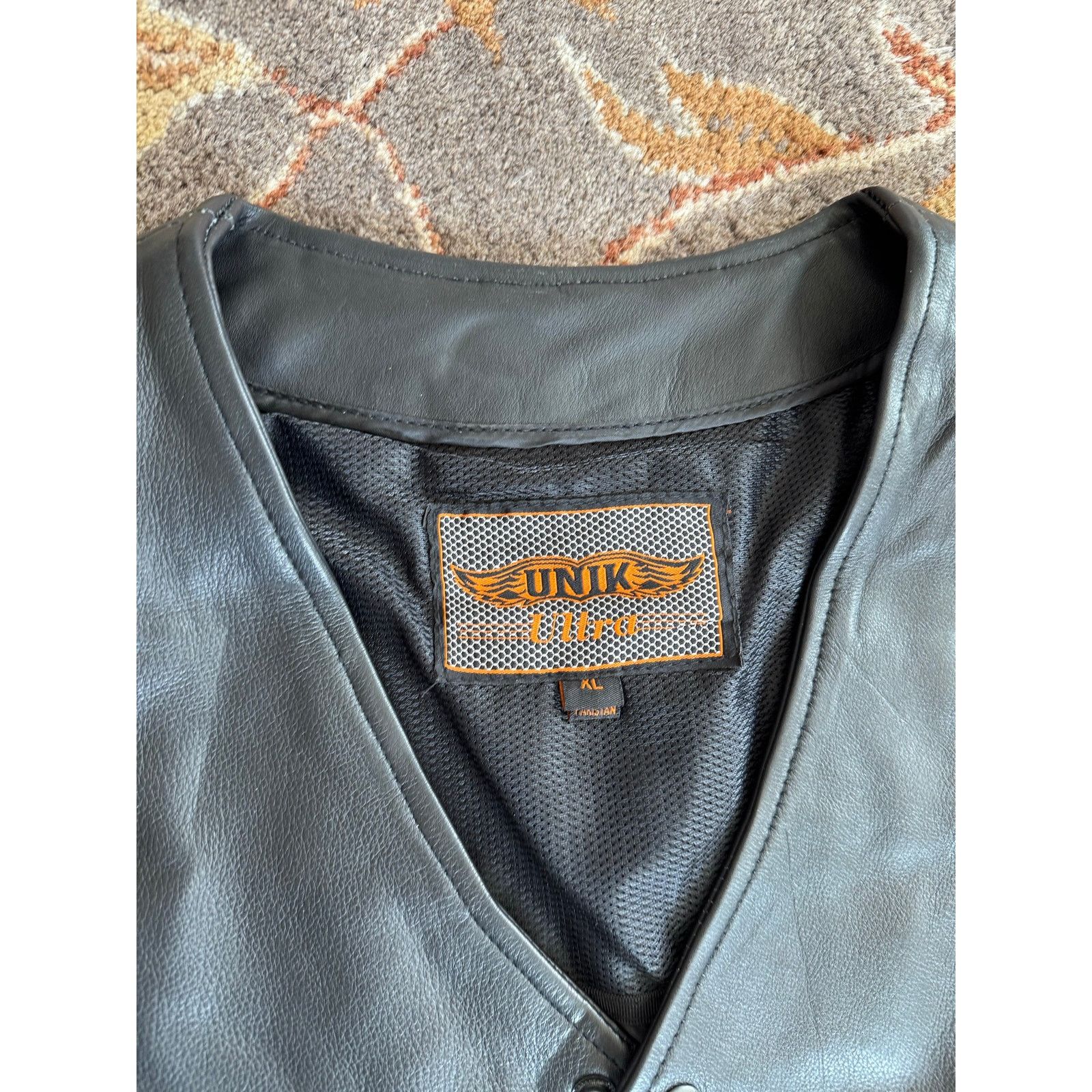 Other UNIK Premium leather motorcycle vest snap-front side laces Size US XL / EU 56 / 4 - 3 Thumbnail