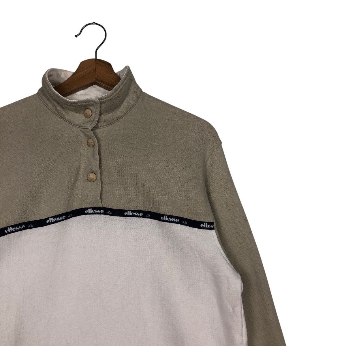 Ellesse × Japanese Brand × Vintage 📌Vintage Half Button Collar Ellesse Streetwear Size US L / EU 52-54 / 3 - 6 Thumbnail