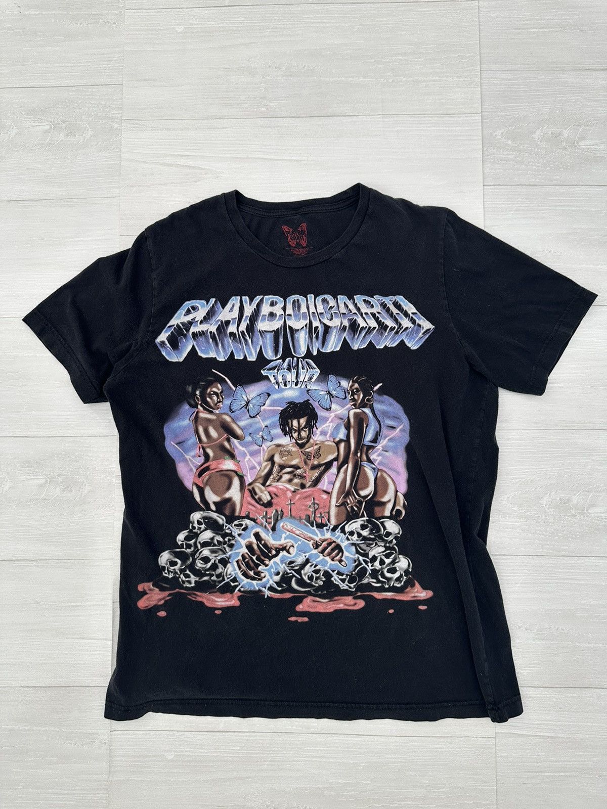 Playboi Carti Playboi Carti Airbrushed Black Magnolia Tour Tee XL Opium ...