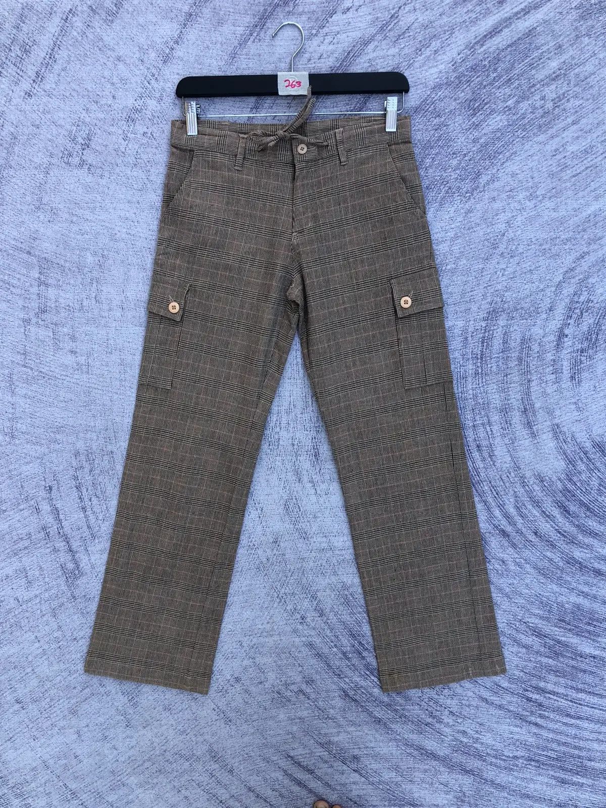 Vintage Cargo Pants Chackered Multipocket W29