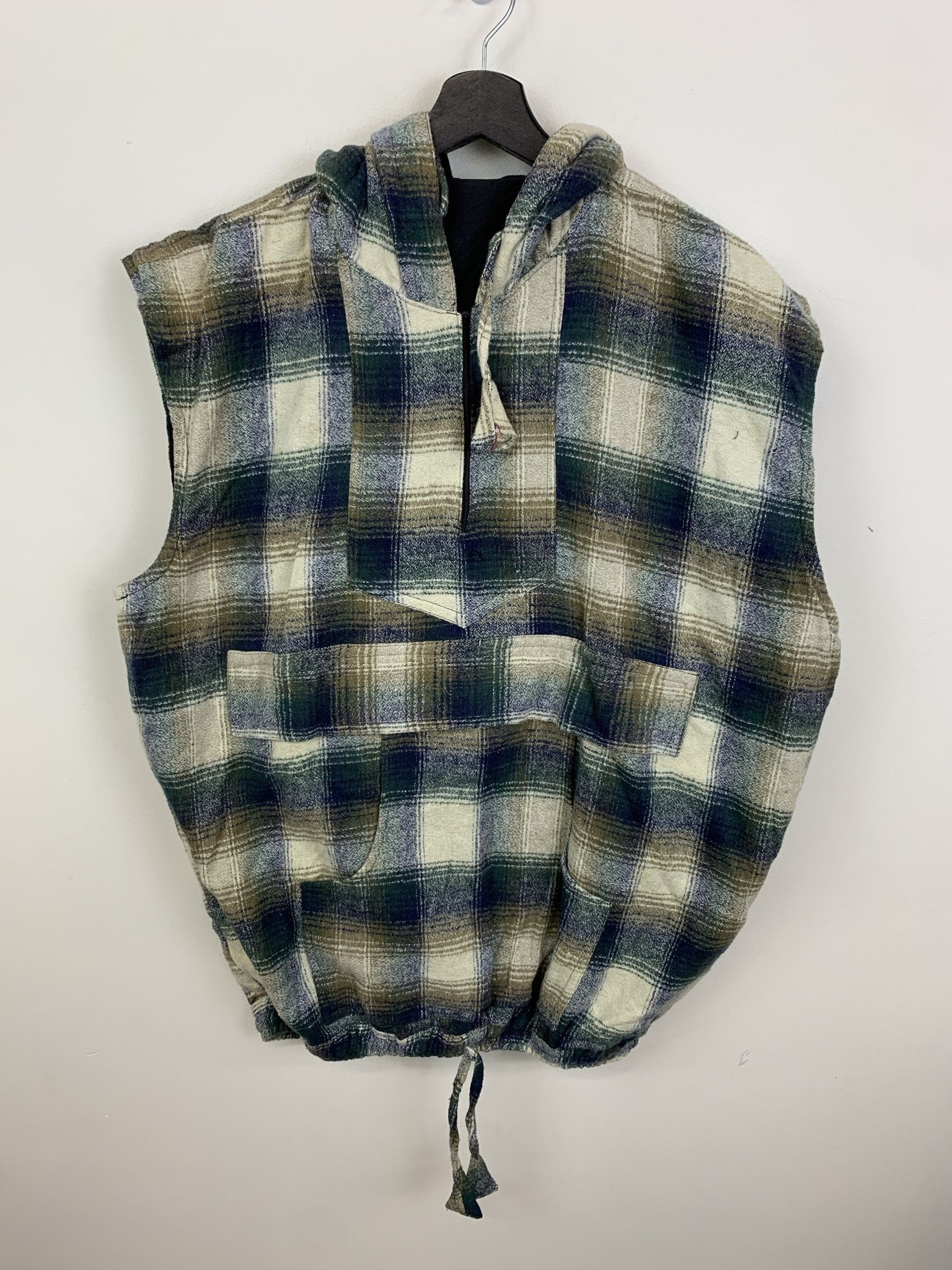 Vintage Vintage Nepalese Checker Anorak Hooded Vest Size L Size US L / EU 52-54 / 3 - 1 Thumbnail