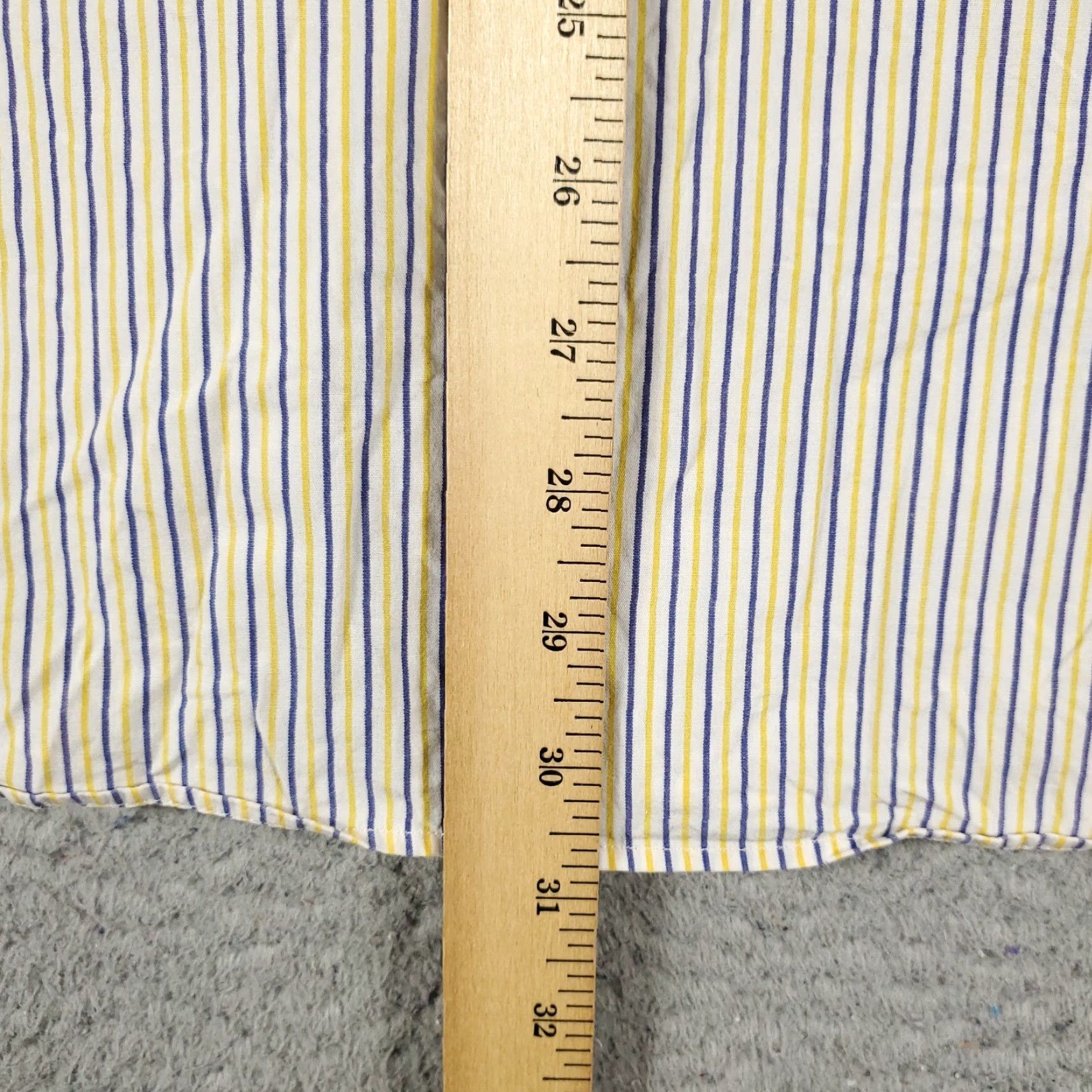 Ralph Lauren VINTAGE Ralph Lauren Dress Shirt Mens 18 Long Sleeve Yellow Striped Business Casual Classic Size 48R - 5 Thumbnail