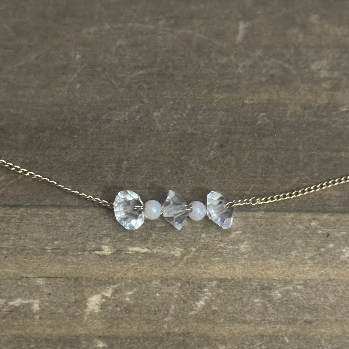 Vintage Vintage gold tone chain with clear crystals Size ONE SIZE - 3 Thumbnail