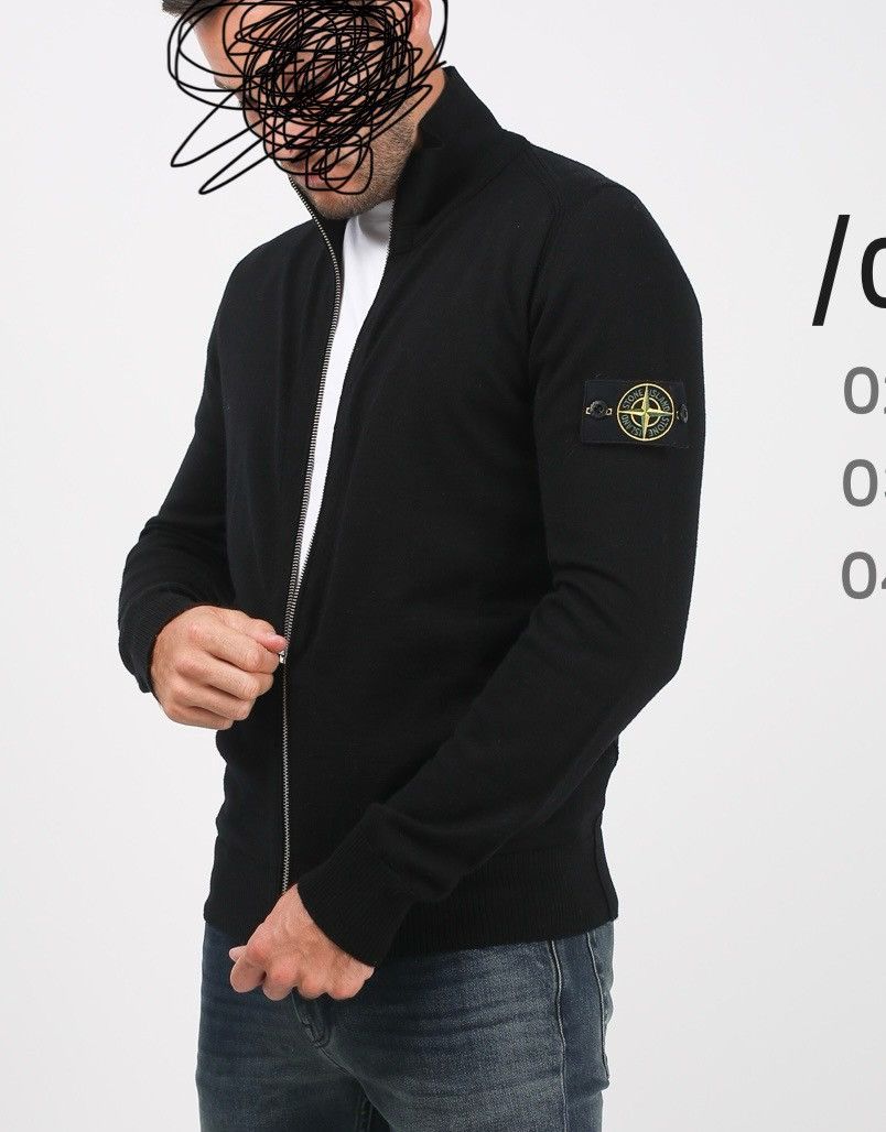 Stone Island Wool Sweater Stone Island zipped black Size US M / EU 48-50 / 2 - 1 Thumbnail