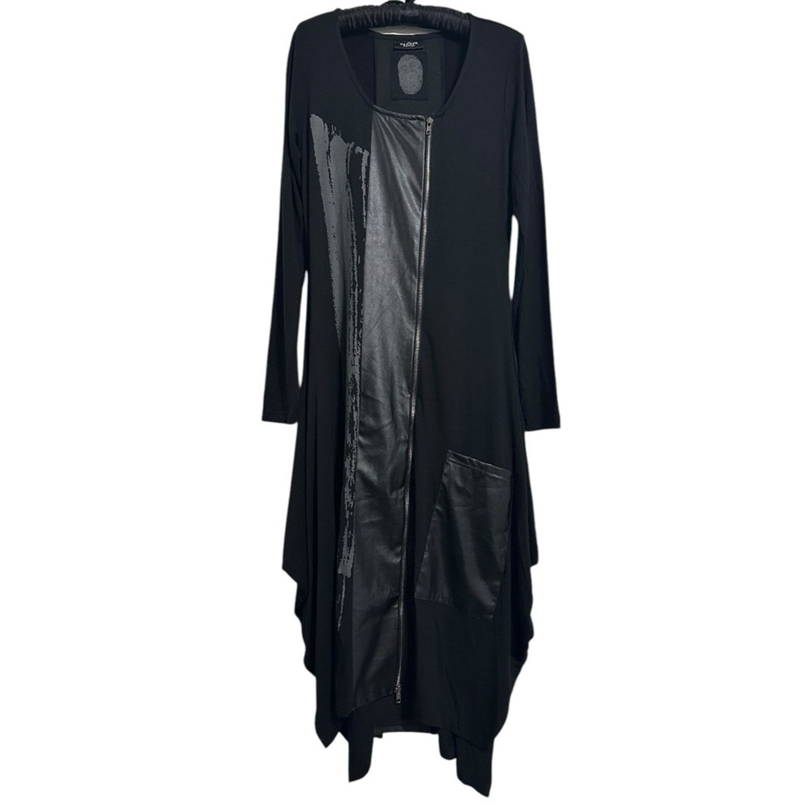 Other NÖR Denmark Abstract Faux Leather Panel Jersey Dress RARE Size XS / US 0-2 / IT 36-38 - 16 Thumbnail