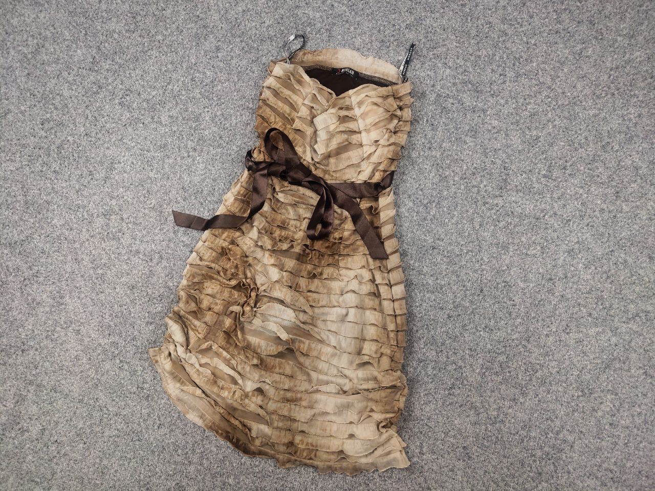 Morgan De Toi Vintage Y2K Morgan de toi strapless Mini dress ruffles brown Size S / US 4 / IT 40 - 4 Thumbnail