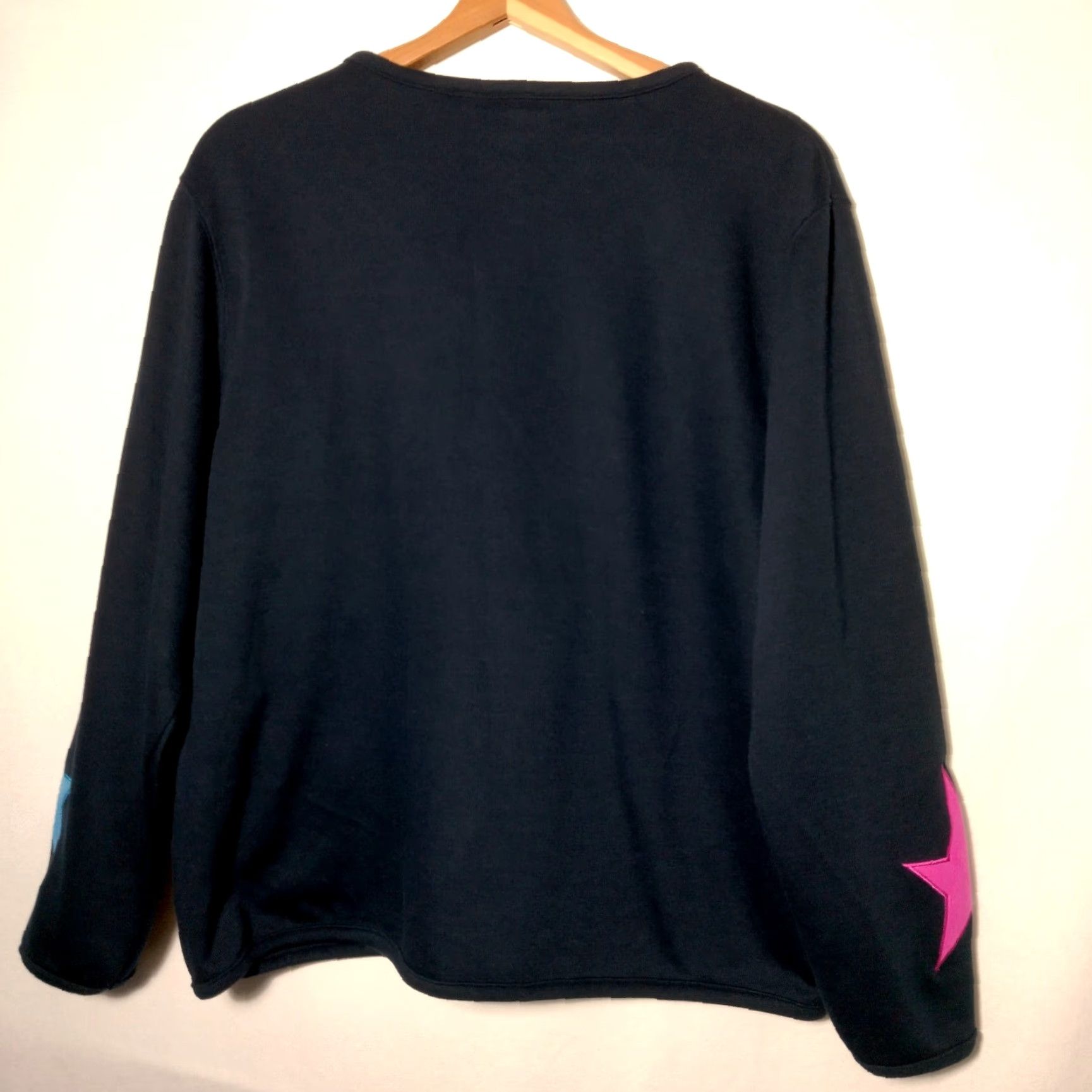 Vintage VINTAGE Onque Casuals Shirt Large Knit Cardigan Star Button Gingham Stars Artsy Size L / US 10 / IT 46 - 2 Thumbnail