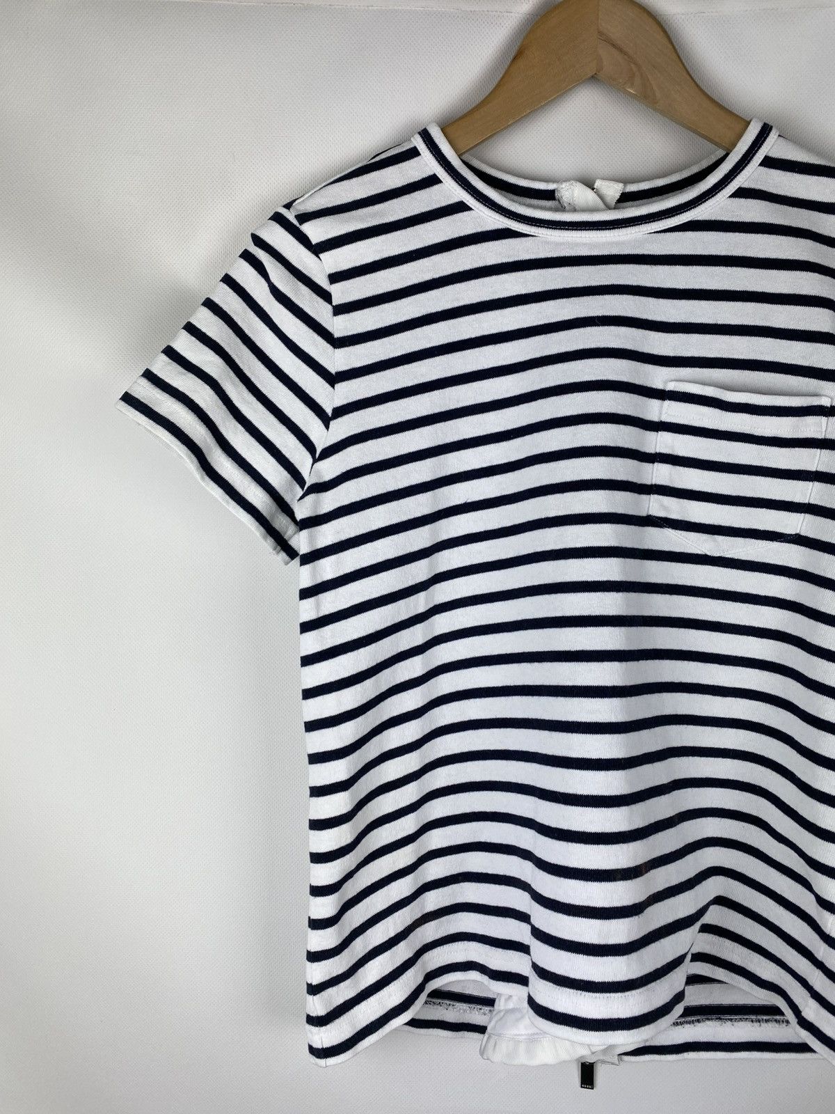 Japanese Brand × Sacai Sacai ladies striped back zip chest pocket t shirt size 3 Size L / US 10 / IT 46 - 2 Thumbnail
