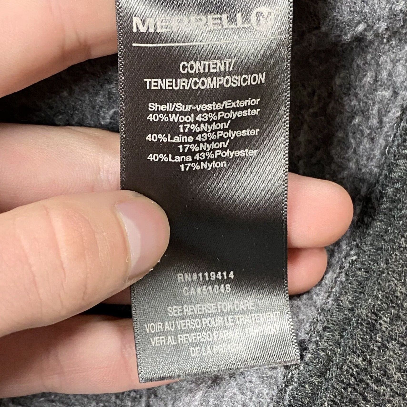Merrell Merrell Sweater Womens XL Gray Knit Hiking Mock-Neck Pullover 4-Button Pockets Size XL / US 12-14 / IT 48-50 - 4 Thumbnail