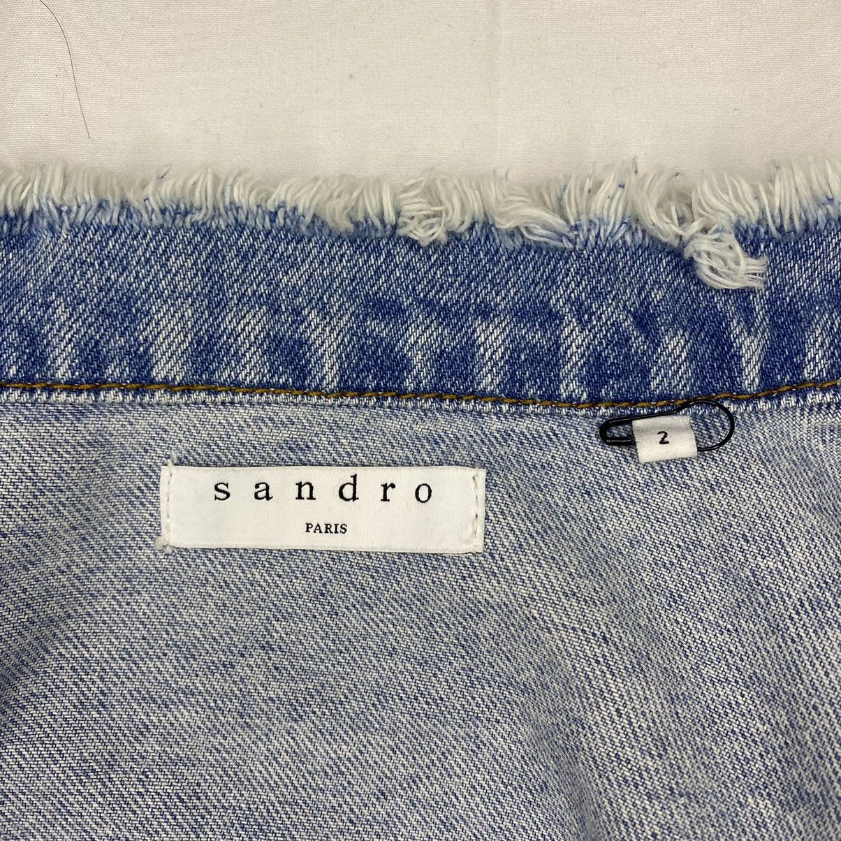 Sandro Sando Liverpool Short Star Denim Jacket Size XS / US 0-2 / IT 36-38 - 7 Thumbnail