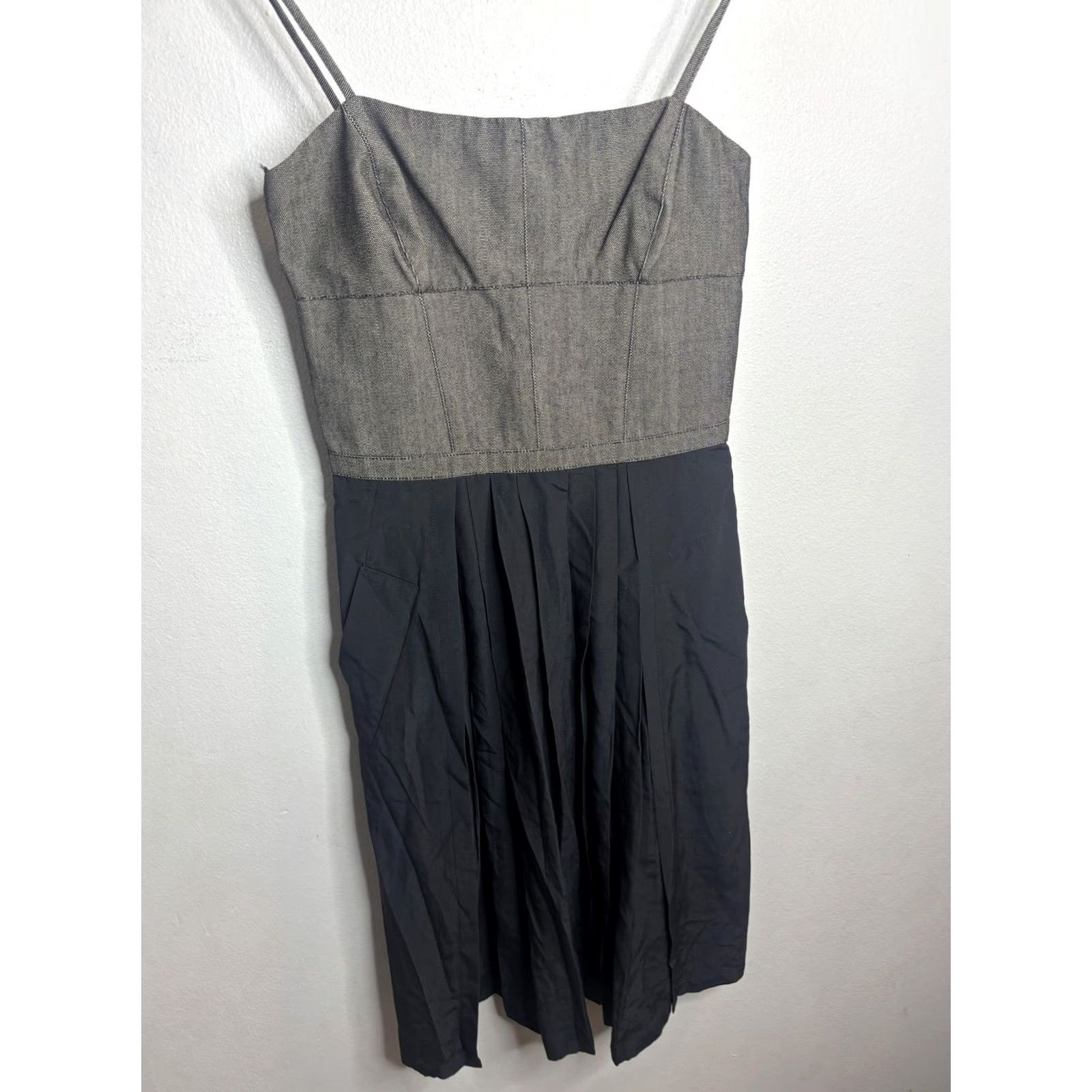 Narciso Rodriguez Narciso Rodriguez Dress Womens 2 Black Gray Strappy Pleated Midi Made In Italy Dress Size XS / US 0-2 / IT 36-38 - 5 Thumbnail