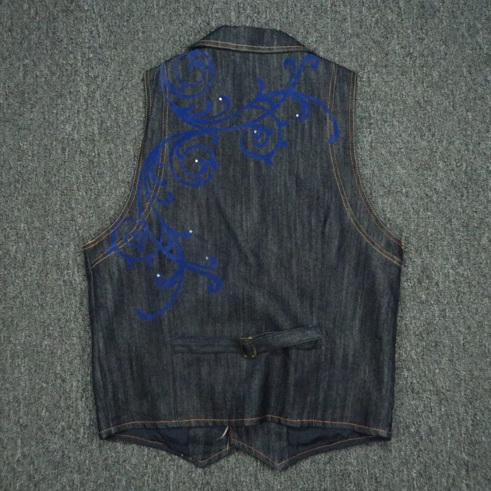 Denime VINTAGE Imperious Vest Denim Jacket/Coat Short Button Pockets Blue Large Mens L NWT Size US L / EU 52-54 / 3 - 5 Thumbnail
