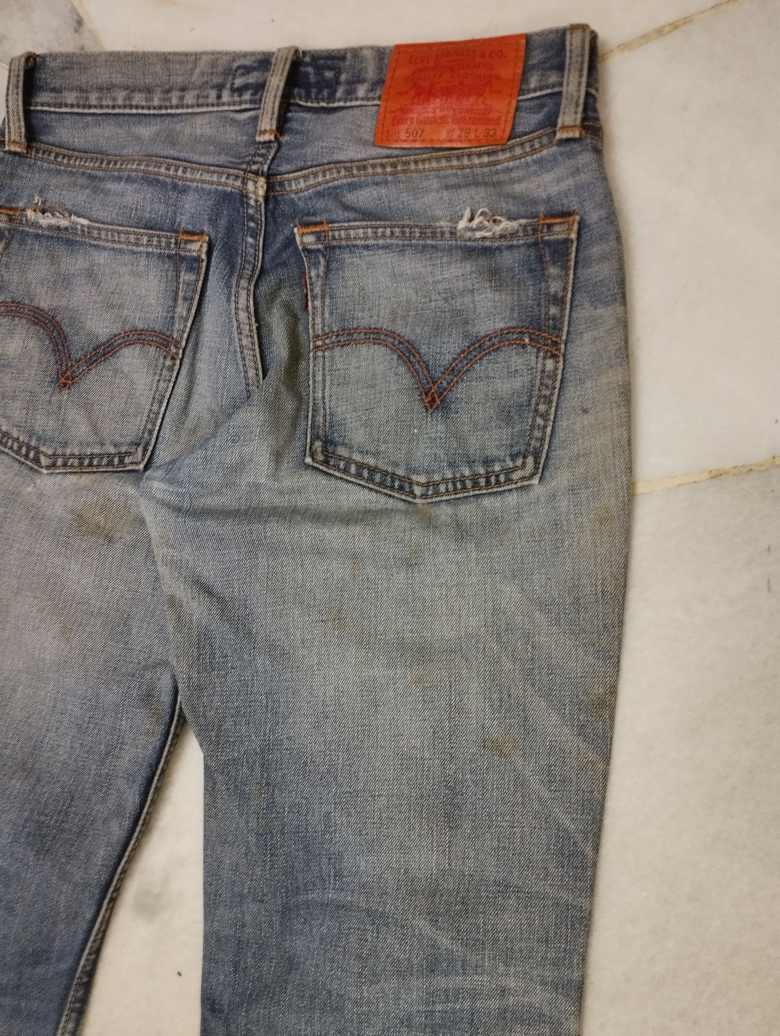 Levi's Vintage Levi's 507 Crazy Mud Rusty Thrash Faded Size US 29 - 5 Thumbnail