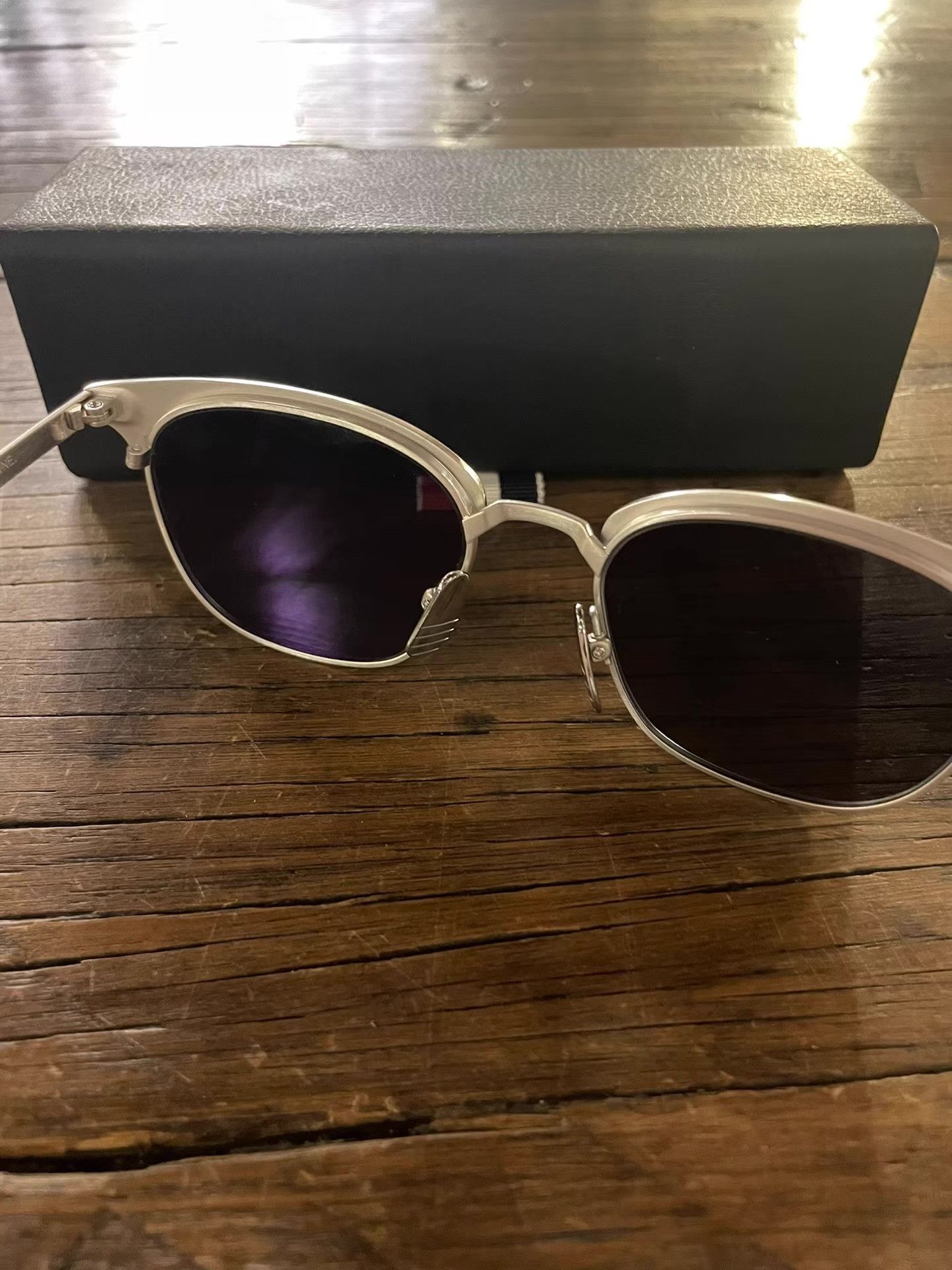 Thom Browne Thom Browne silver frame dark grey mirrored sunglasses. Ｑ25 Size ONE SIZE - 4 Thumbnail