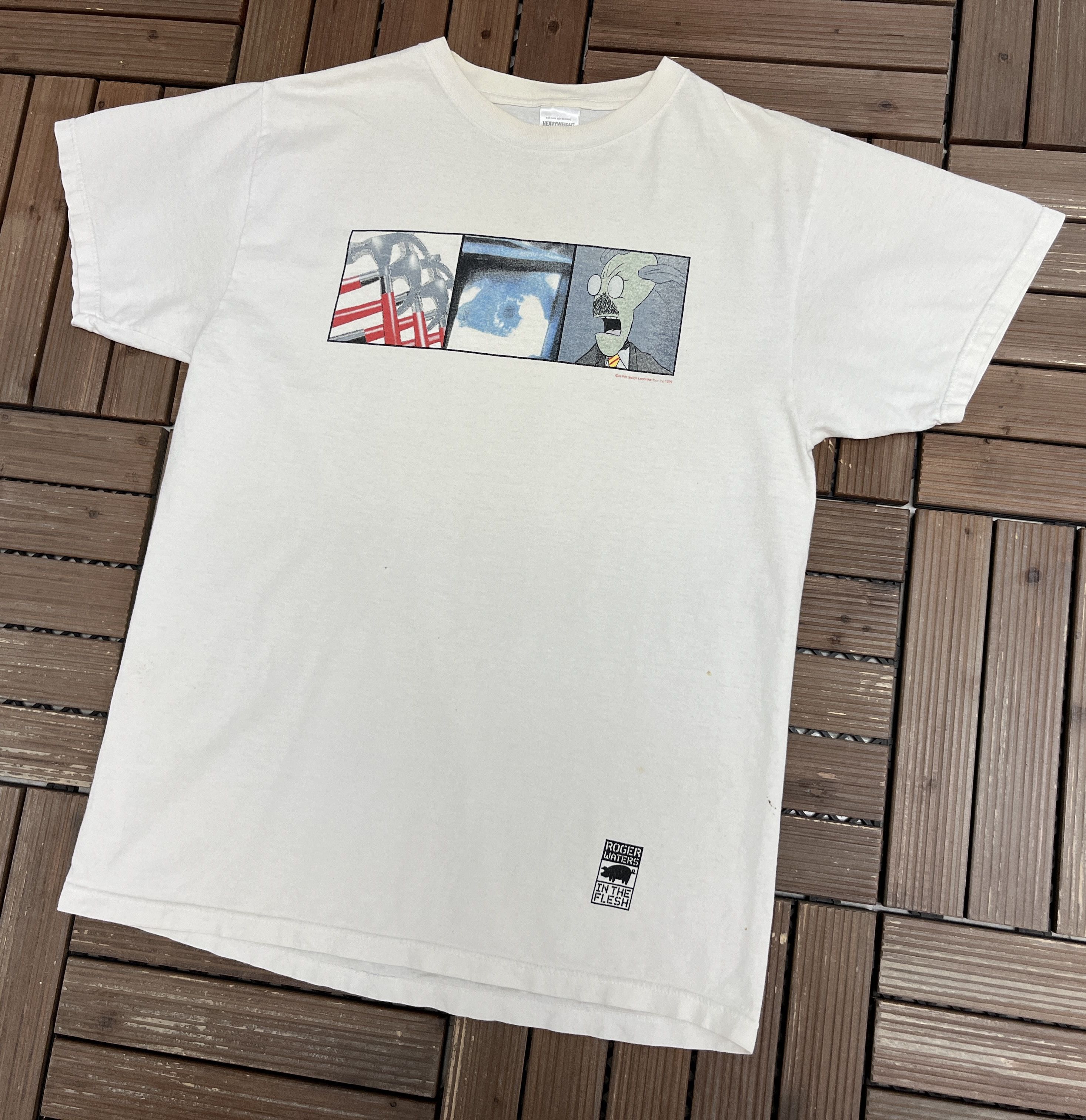 Vintage Roger Waters In The Flesh Vintage White T-Shirt Tee Size US L / EU 52-54 / 3 - 3 Thumbnail