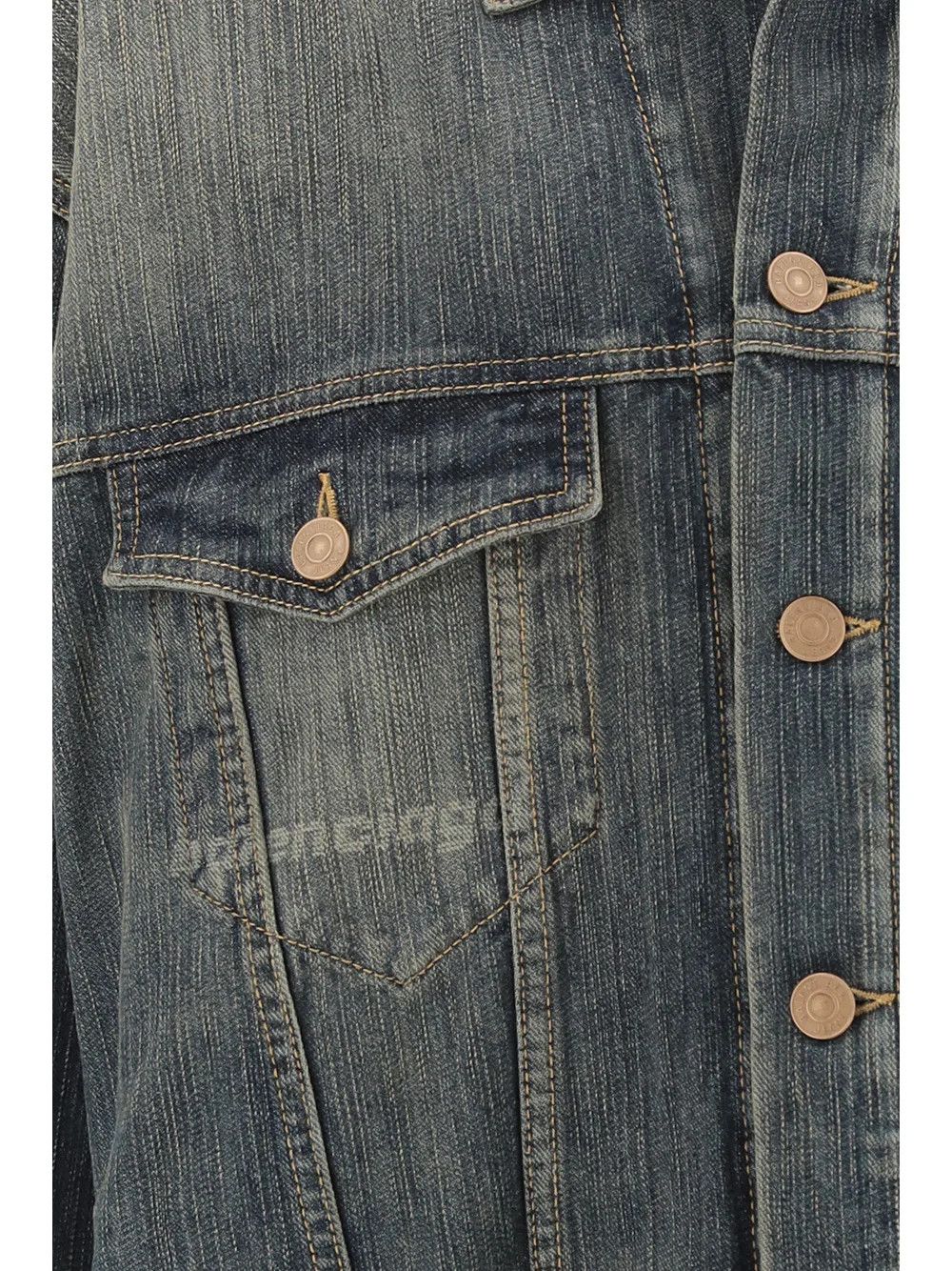 Balenciaga os11x0724 Logo Detailed Button-Up Denim Jacket in Blue Size US M / EU 48-50 / 2 - 3 Thumbnail