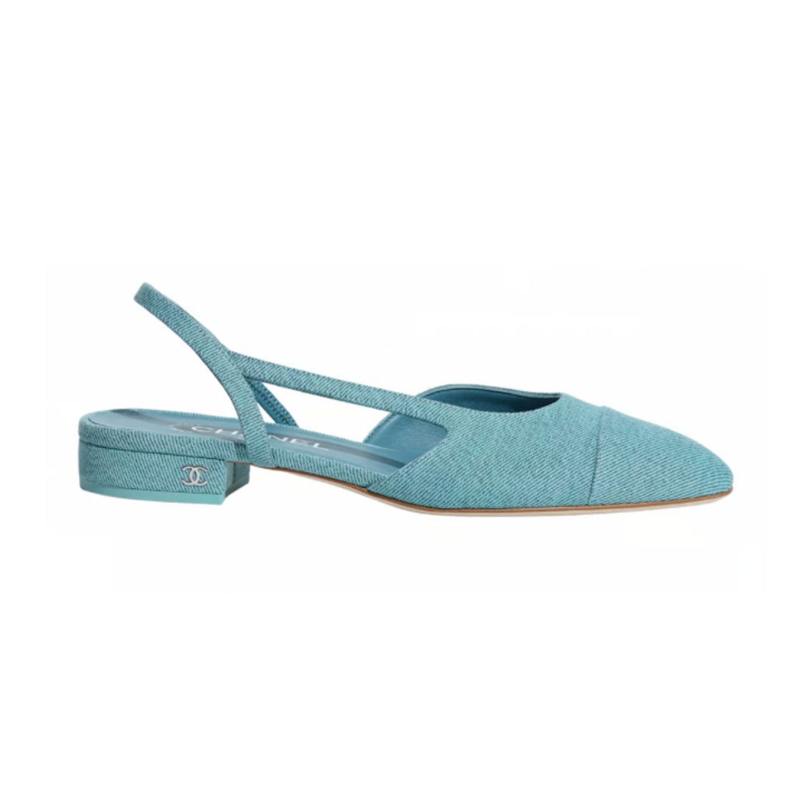 Chanel 21S Denim Mademoiselle Coco Sling Slingback Flat Sandal 37.5 Size US 7.5 / IT 37.5 - 1 Thumbnail