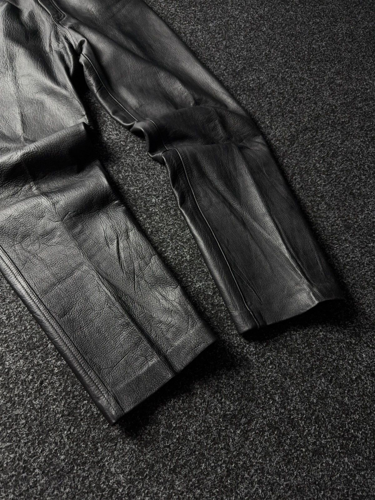 Leather Y2K Vintage Leather Pants Opium Style Alt Biker USA Rare Size US 35 - 4 Thumbnail