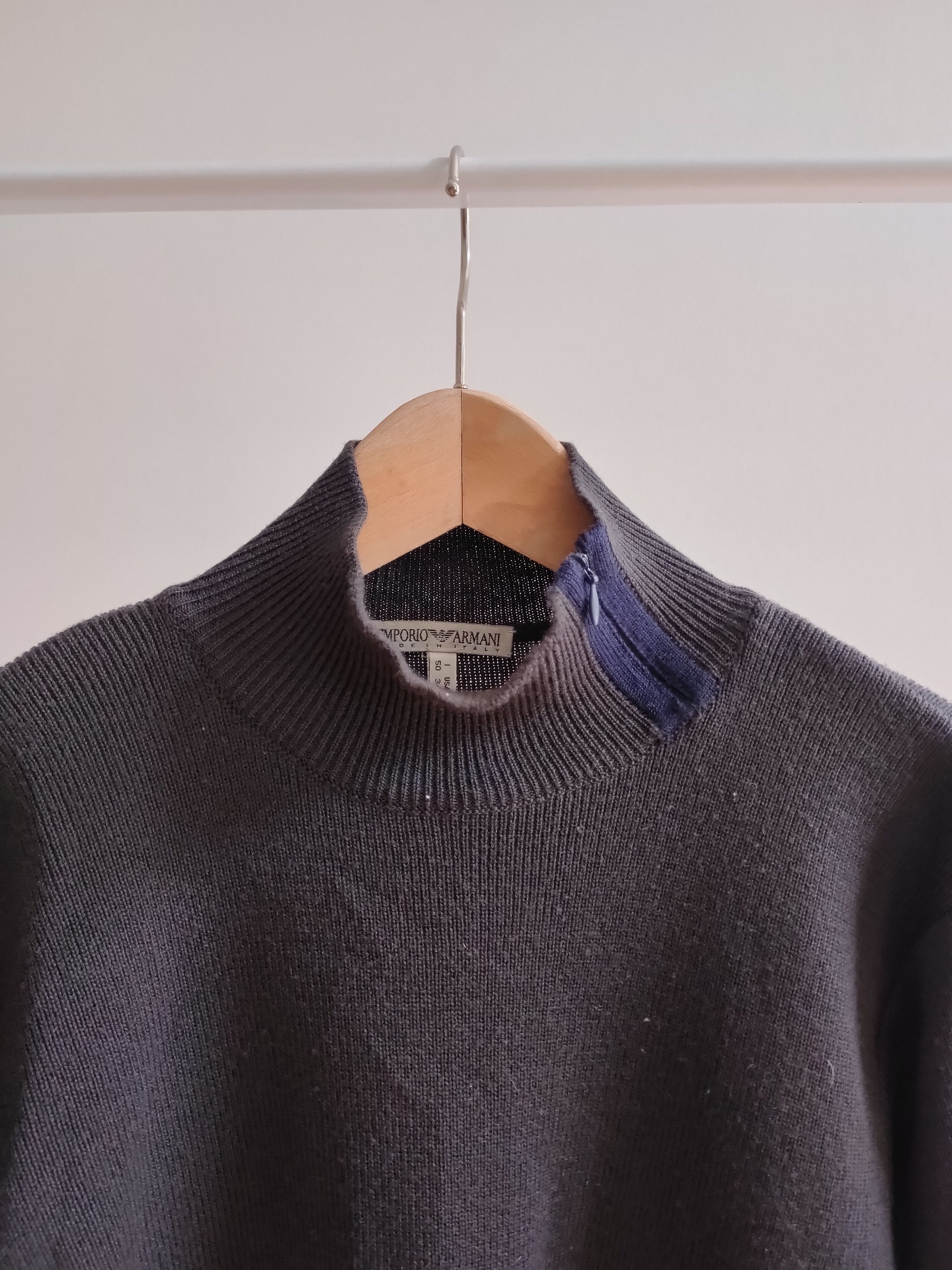 Emporio Armani 90s Vintage Emporio Armani Turtleneck Sweater Size US L / EU 52-54 / 3 - 3 Thumbnail