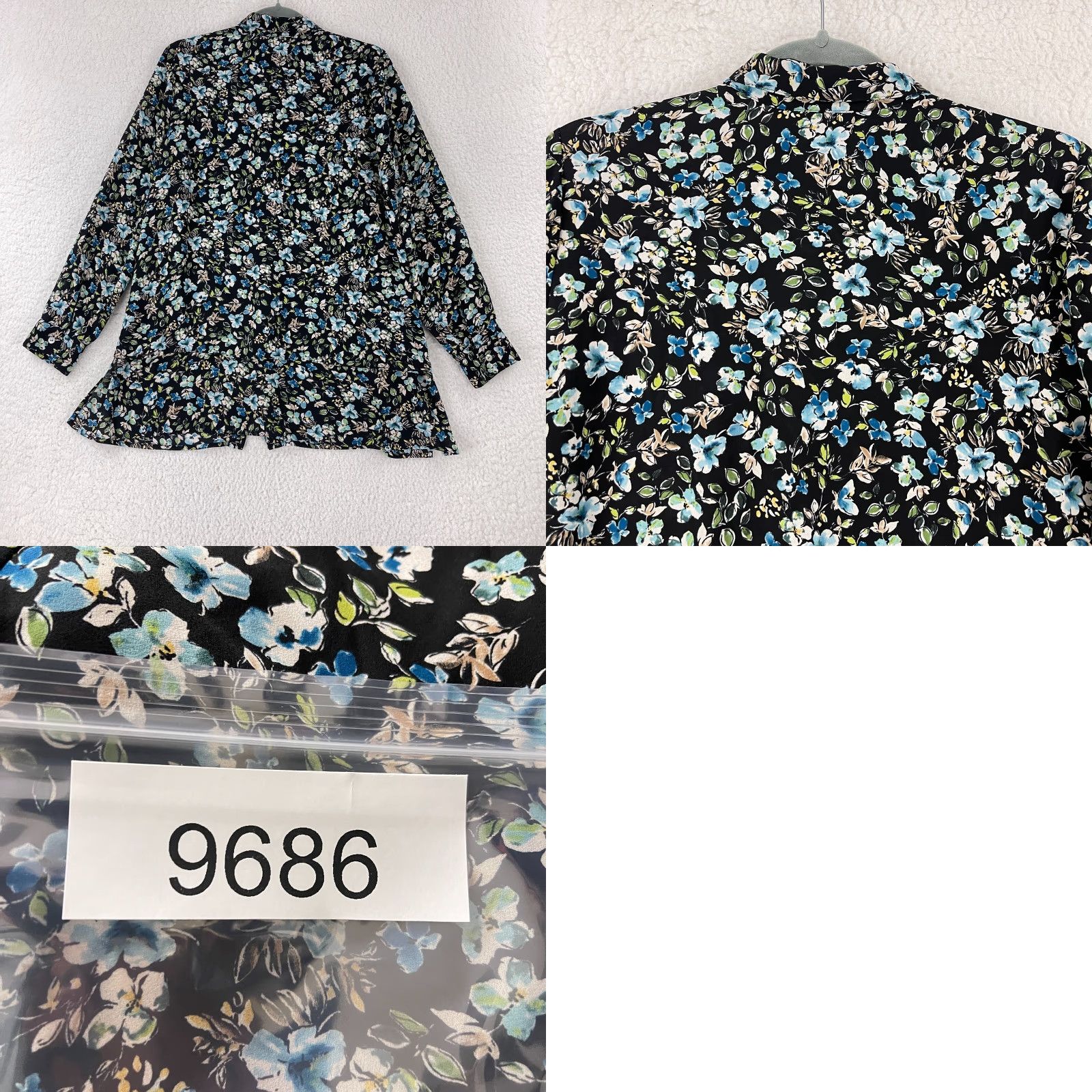 J. Jill J. Jill Black Floral Button-Up Shirt Womens Small Long Sleeve Collared Casual Size S / US 4 / IT 40 - 9 Thumbnail