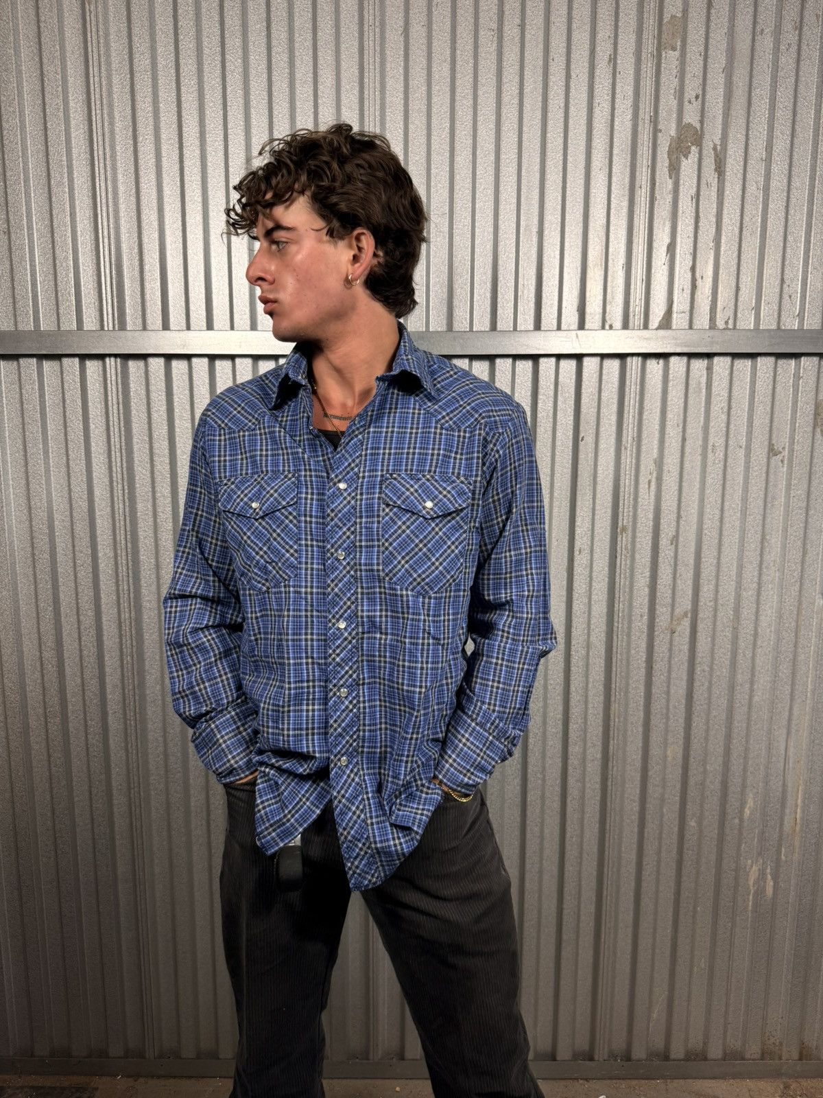 Wrangler Vintage Wrangler Western Pearl Snap Button Up Plaid Shirt Size US L / EU 52-54 / 3 - 1 Thumbnail