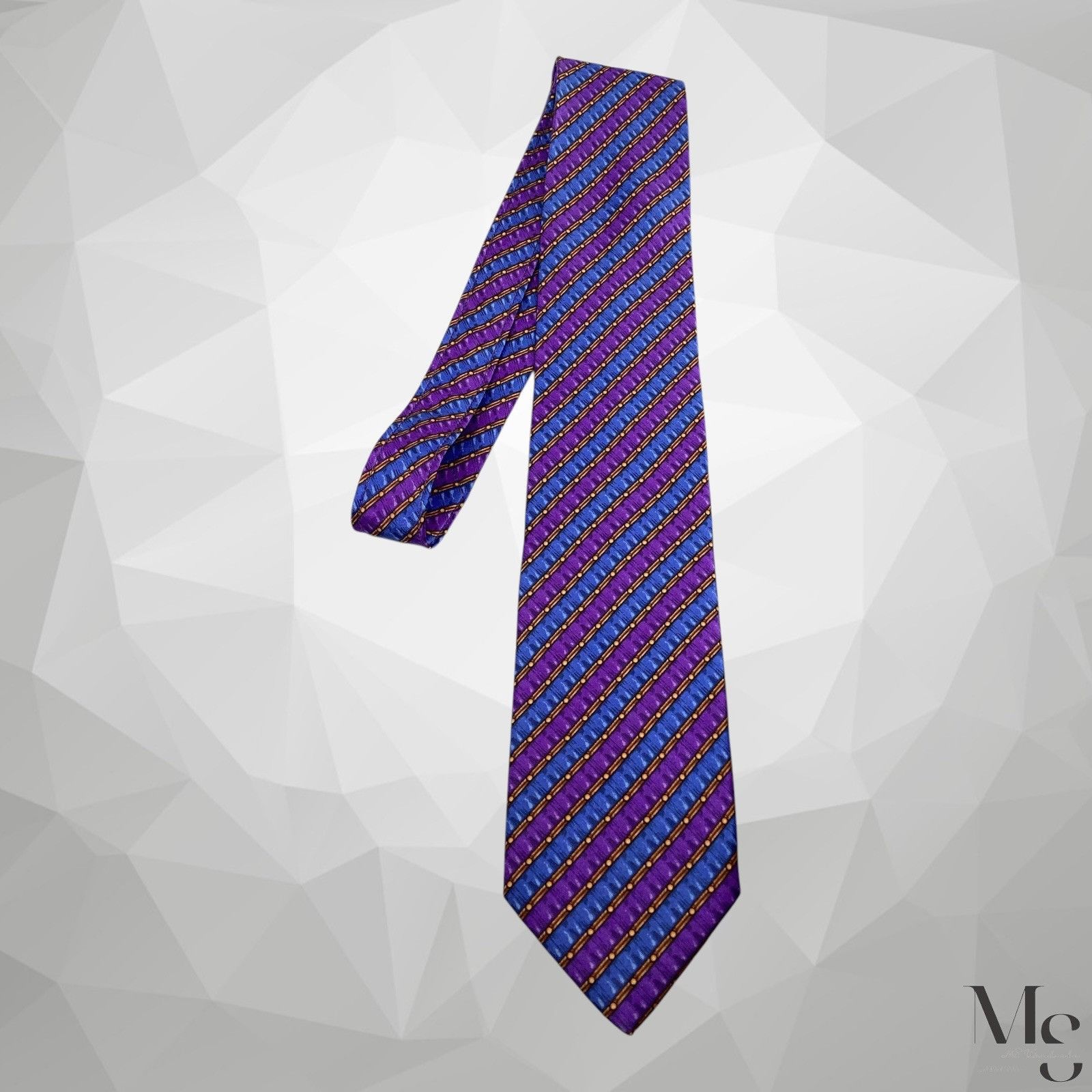Designer ITALO FERRETTI SILVI MARINA Purple Striped Silk Tie H.Min It Size ONE SIZE - 6 Thumbnail