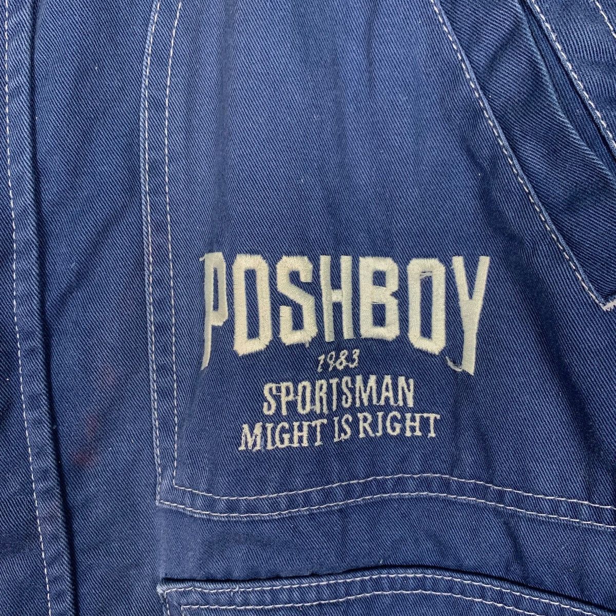 Japanese Brand POSH BOY Big Logo Hooded Chore Jacket #0579-C26 Size US L / EU 52-54 / 3 - 10 Thumbnail