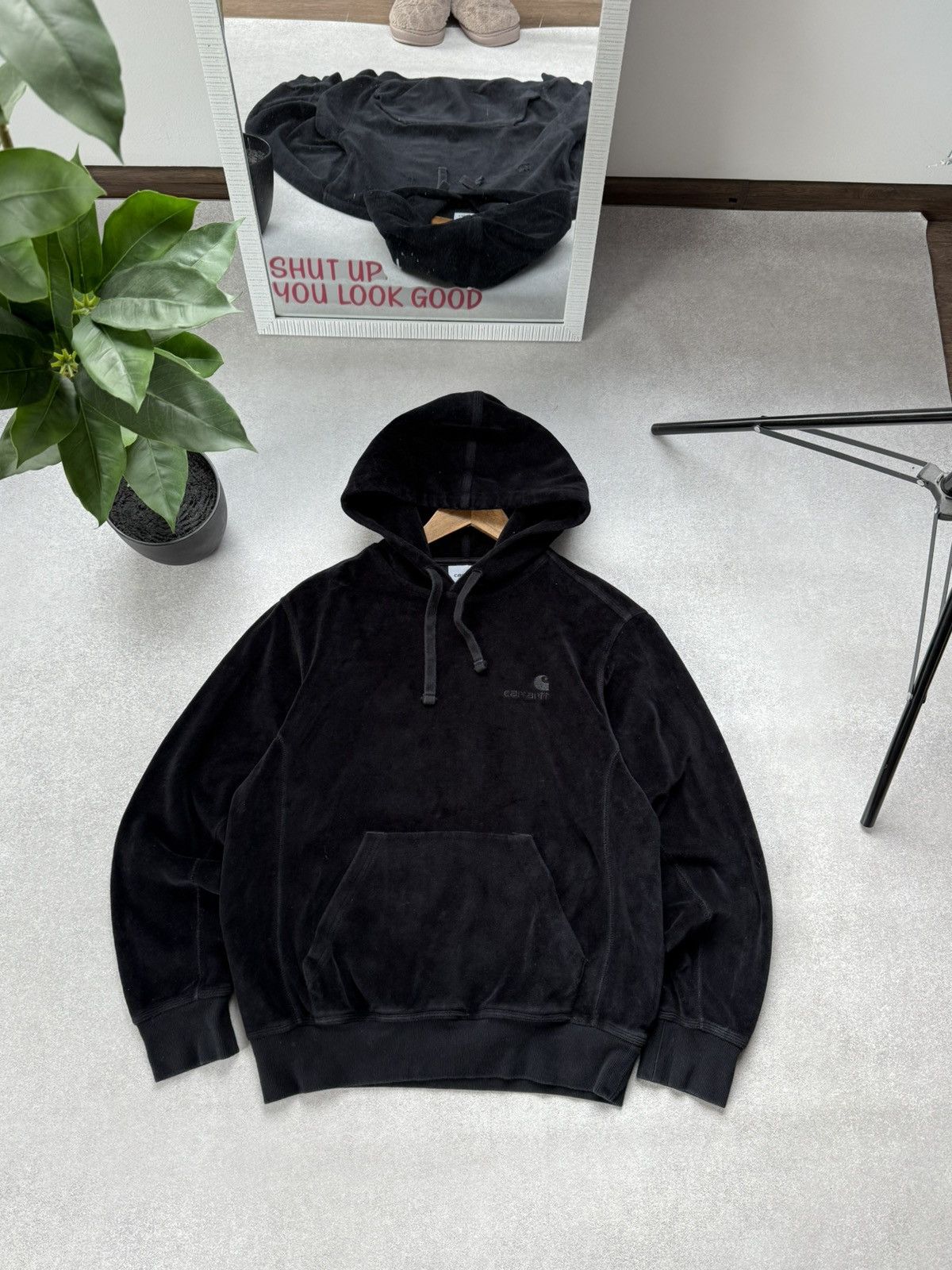 Carhartt CARHARTT HOODIE VELOURS BLACK PULOVER MENS HOODED Y2K CASUAL Size US S / EU 44-46 / 1 - 2 Thumbnail
