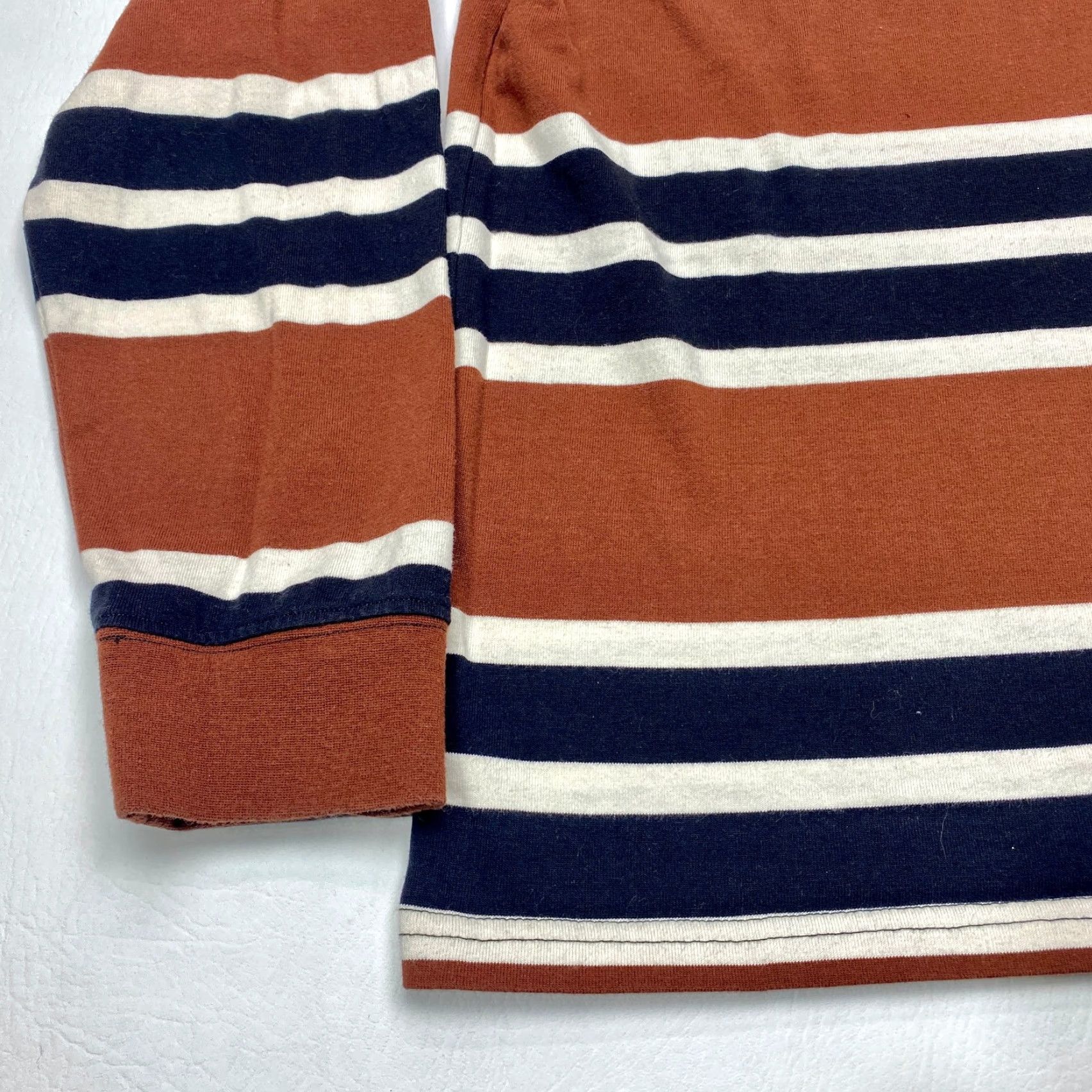 Empyre Empyre Shirt Mens Large Striped Long Sleeve Pullover Brown White Blue 7899 Size US L / EU 52-54 / 3 - 3 Thumbnail