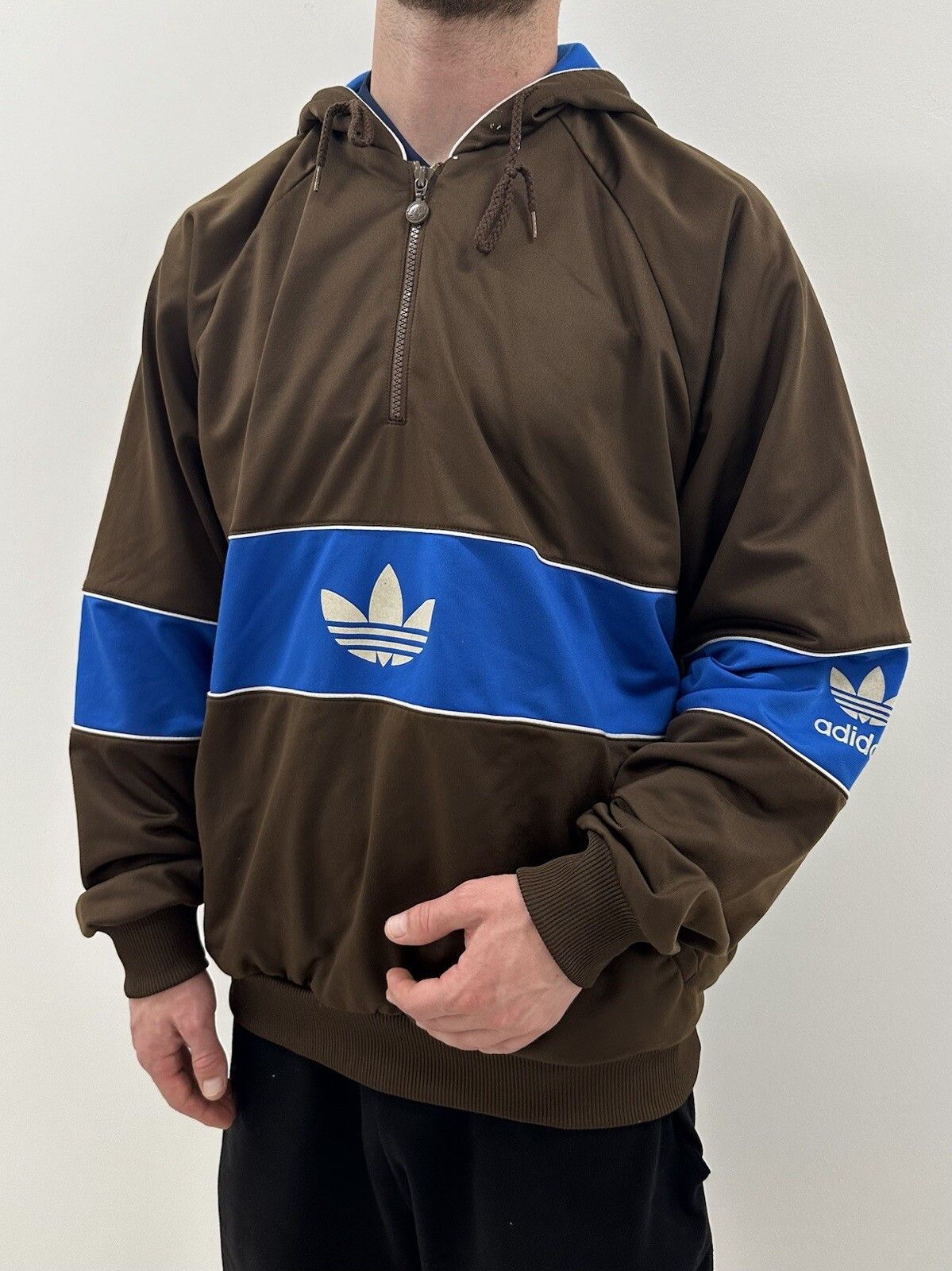 Adidas Vintage 1990s 90s Adidas Zip Hoodie Track Jacket Mens Size US L / EU 52-54 / 3 - 4 Thumbnail