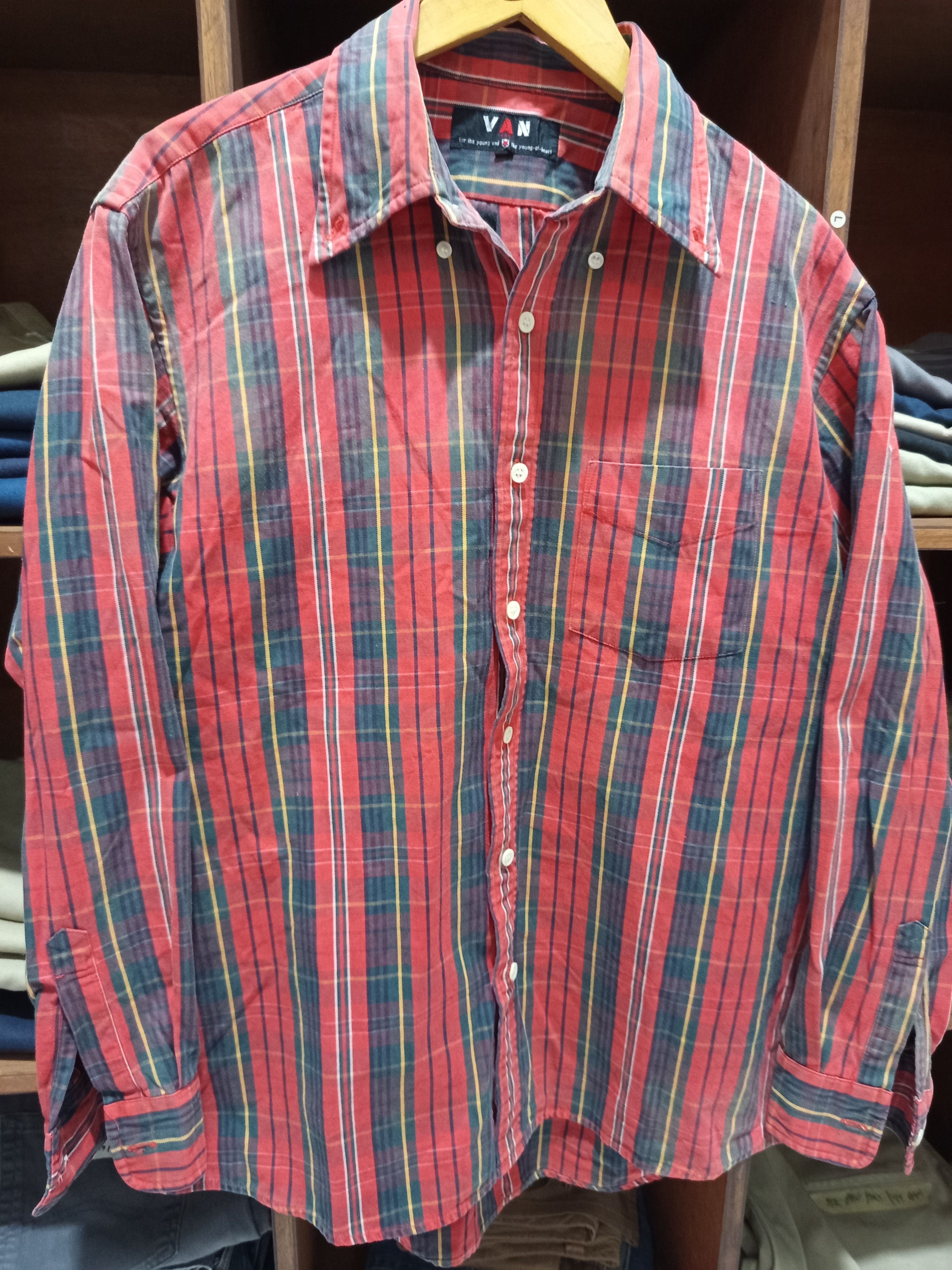 Van VAN Japan Plaid Flannel Shirt Cotton Size L Size US L / EU 52-54 / 3 - 4 Thumbnail