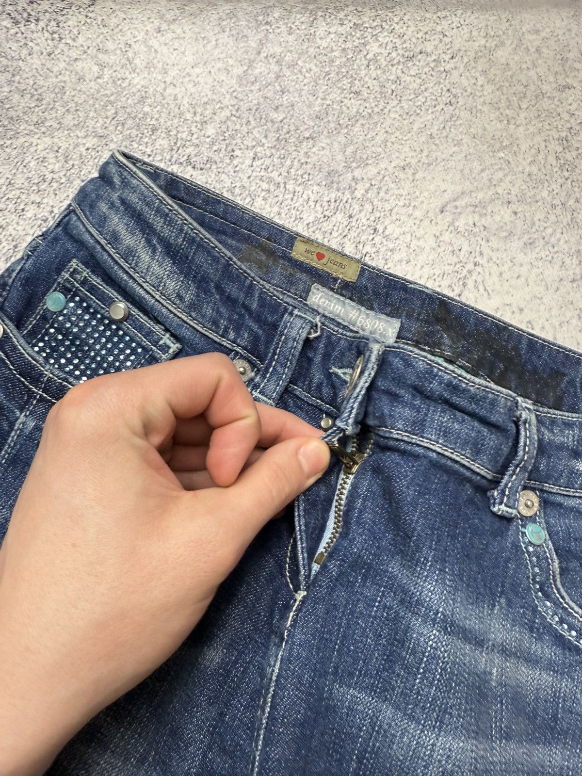 Japanese Brand Vintage Women’s Flared Jeans Y2K Japanese Size 28" / US 6 / IT 42 - 10 Thumbnail