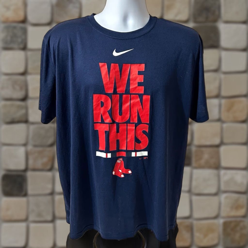 Nike Nike Dri-FIT Boston Red Sox Shirt Men XL Navy Short Sleeve Baseball Graphic Print 2019 Size US XL / EU 56 / 4 - 1 Thumbnail
