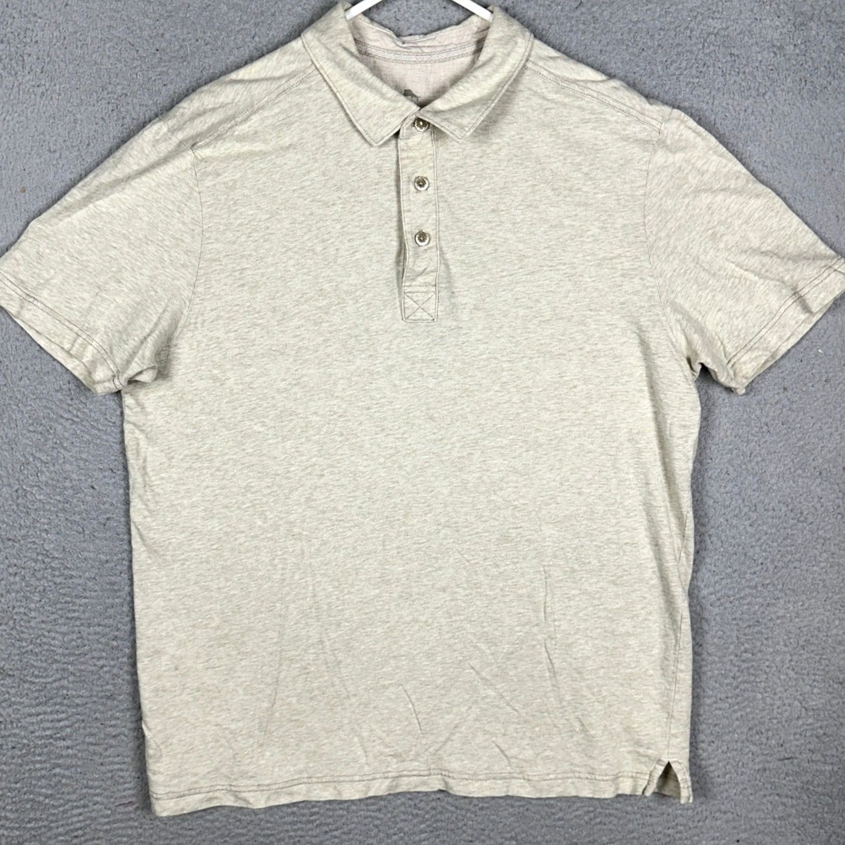 Tommy Bahama Tommy Bahama Polo Shirt Mens XL Light Tan Heathered Classic Casual Short Sleeve Beach Golf Travel Size US XL / EU 56 / 4 - 3 Thumbnail