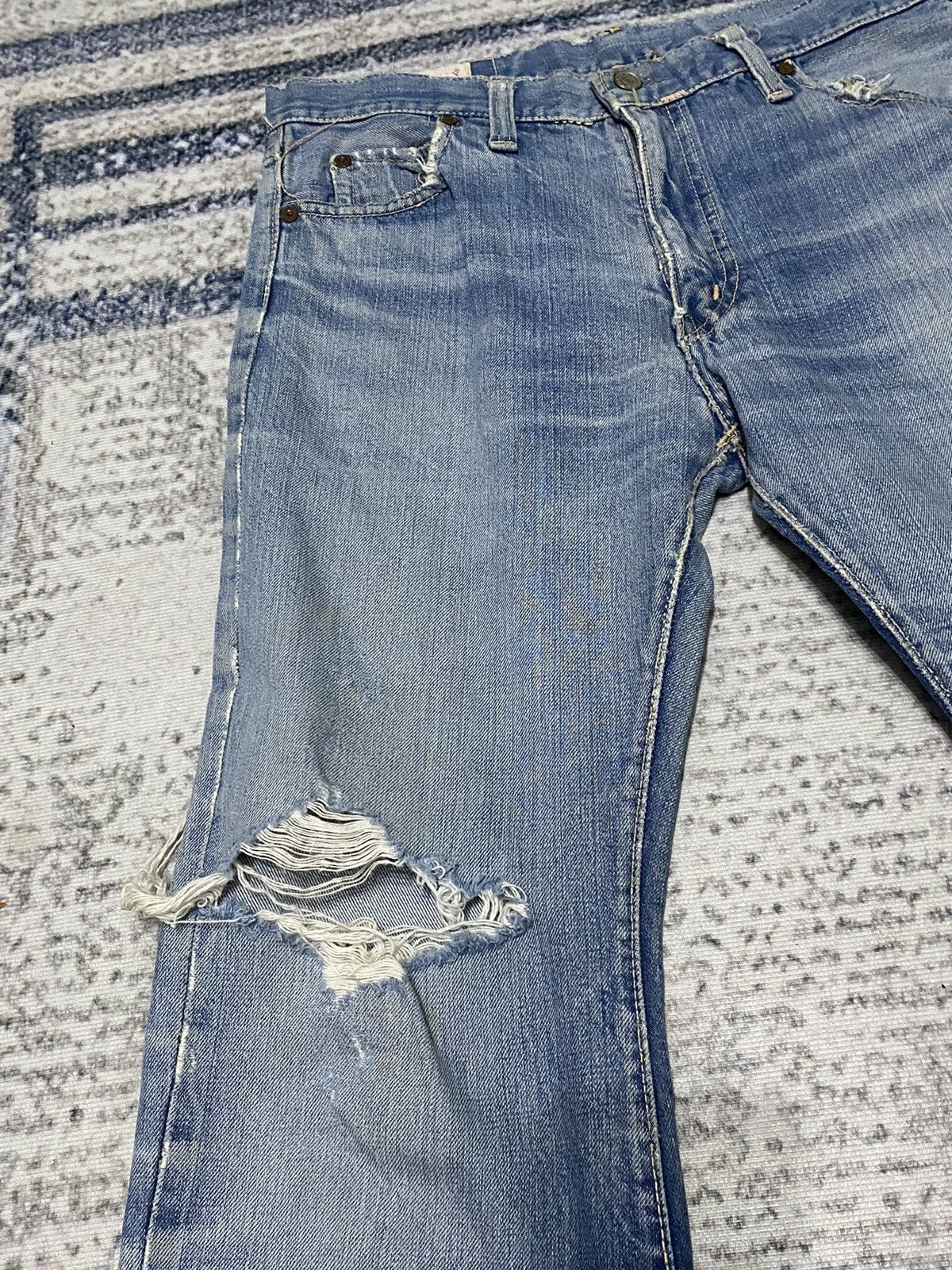 Vintage Vintage Distressed 70's CANTON Bootcut Half Selvedge Jeans Size US 32 / EU 48 - 6 Thumbnail