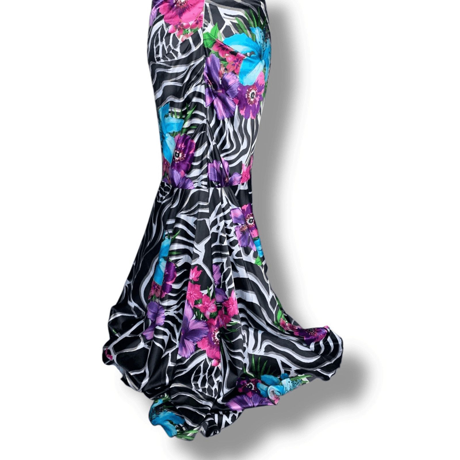 Vintage Vintage Cache Maxi Zebra Floral Mermaid Gown Strapless Size S / US 4 / IT 40 - 9 Thumbnail
