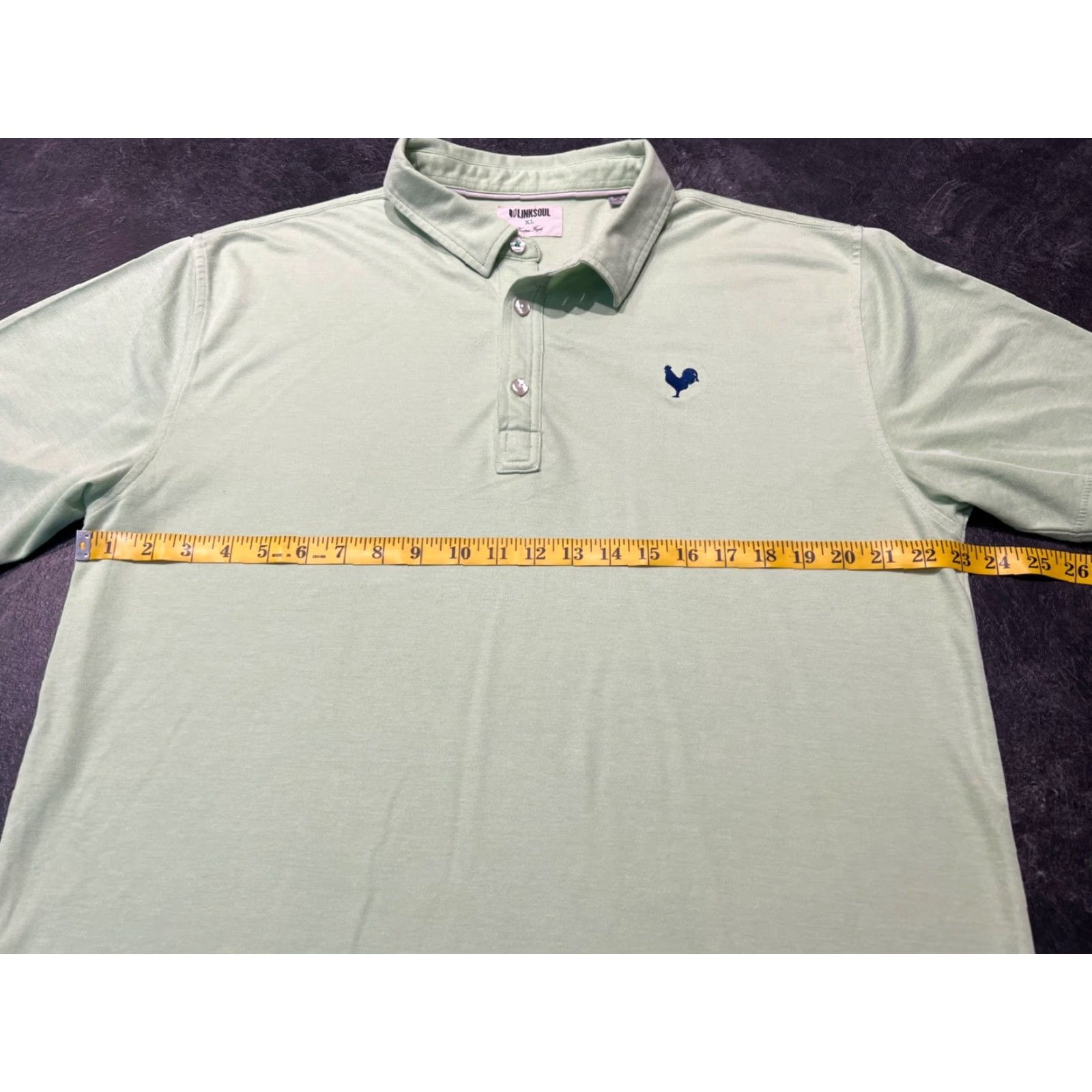 Vintage Linksoul Polo Shirt Mens XL Mint Green Sanderson Farms Polyester Cotton S/S Size US XL / EU 56 / 4 - 7 Thumbnail