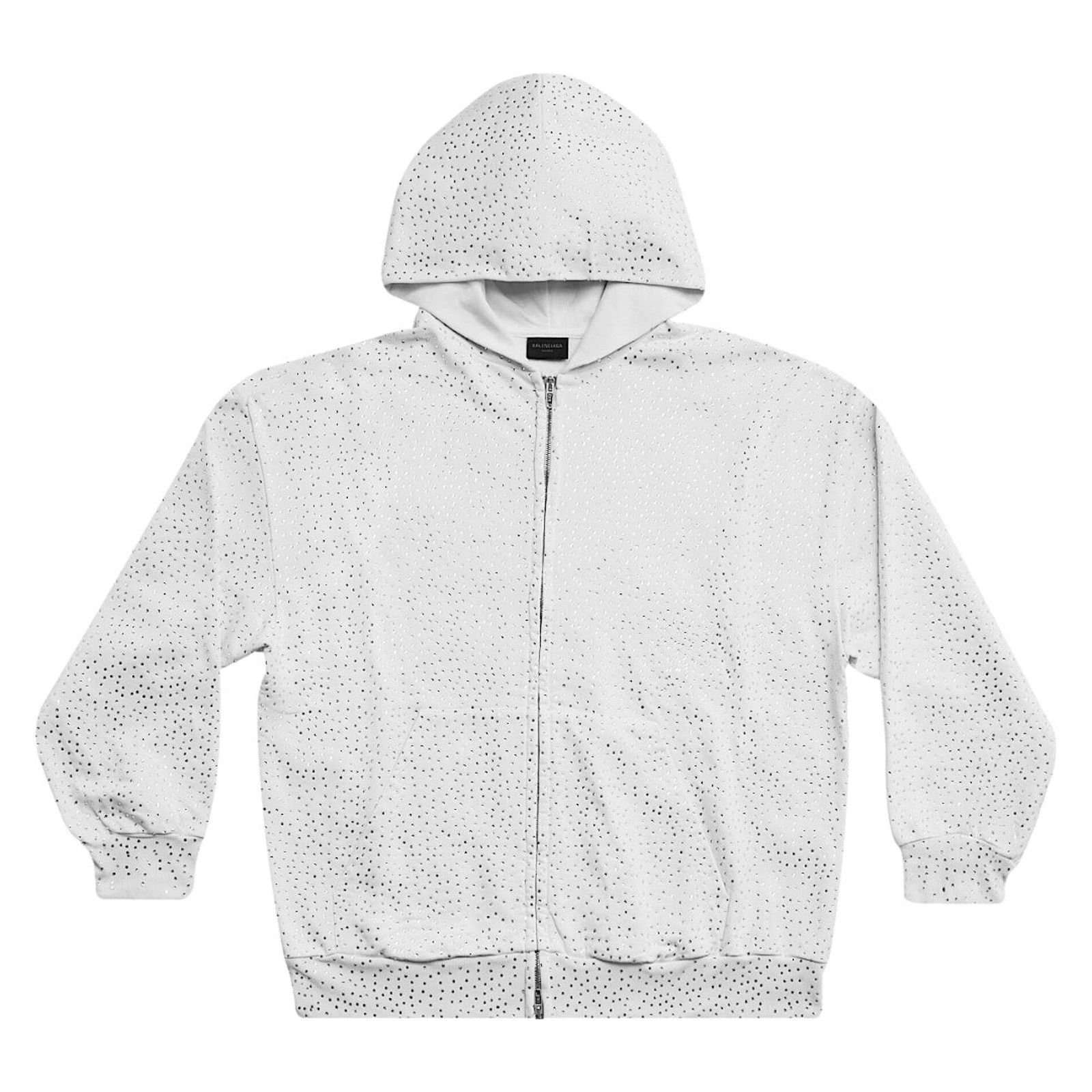 Balenciaga Balenciaga SS23 Crystal Embellished Zip Up Hoodie Size US XL / EU 56 / 4 - 1 Thumbnail
