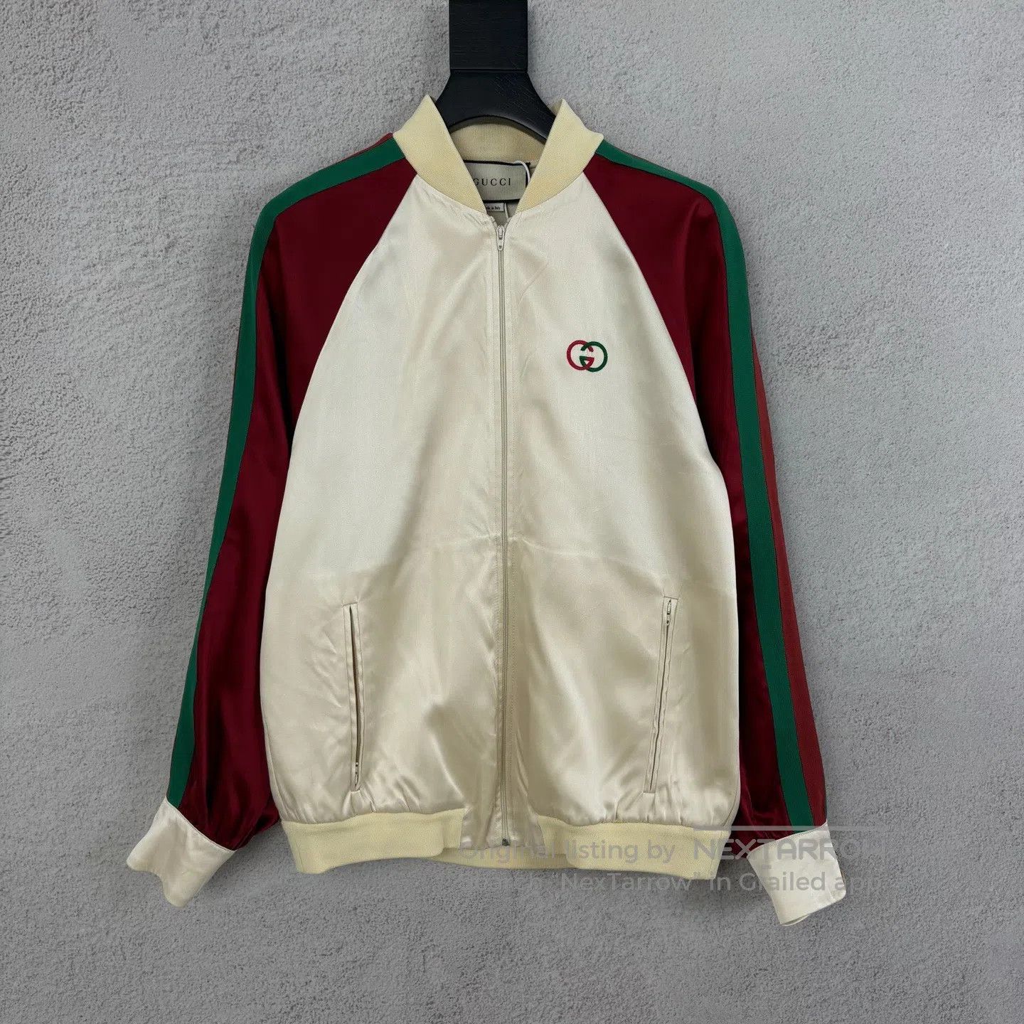 Gucci Guicci Logo-patterned baseball silk jacket Size US M / EU 48-50 / 2 - 1 Thumbnail