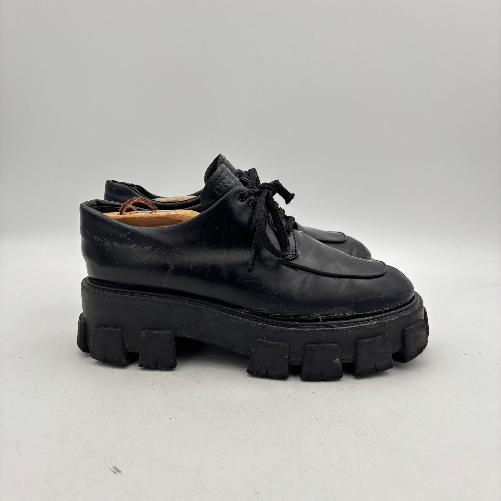 Prada Prada Monolith Brushed Leather Thick Sole Shoes Mens 41 US 8 Size US 8 / EU 41 - 3 Thumbnail