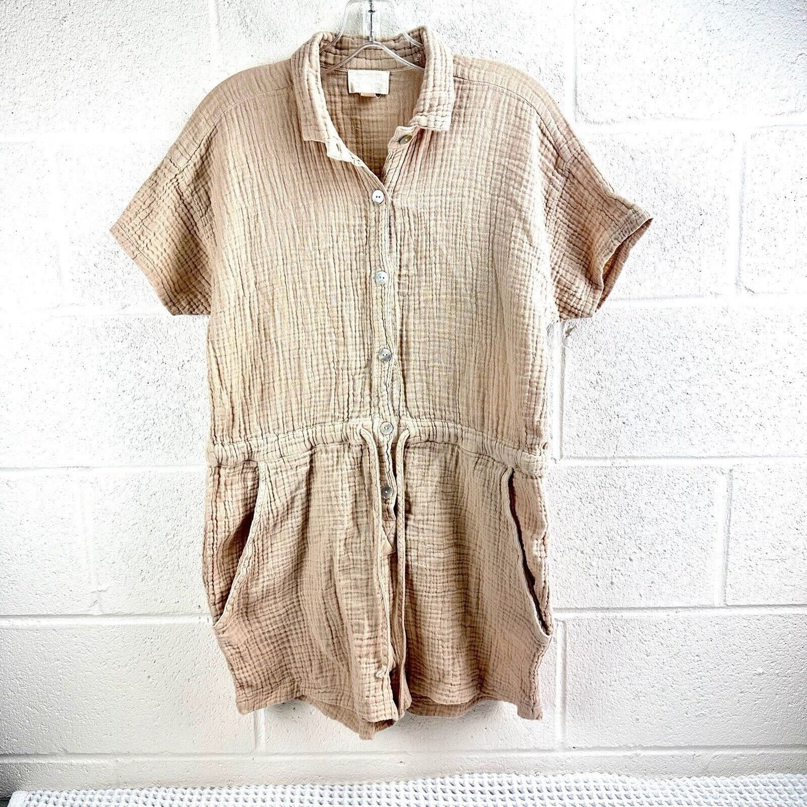 Other Honest Cotton Softshell One Piece Short Romper One Size Tan Size 32" / US 10 / IT 46 - 1 Thumbnail