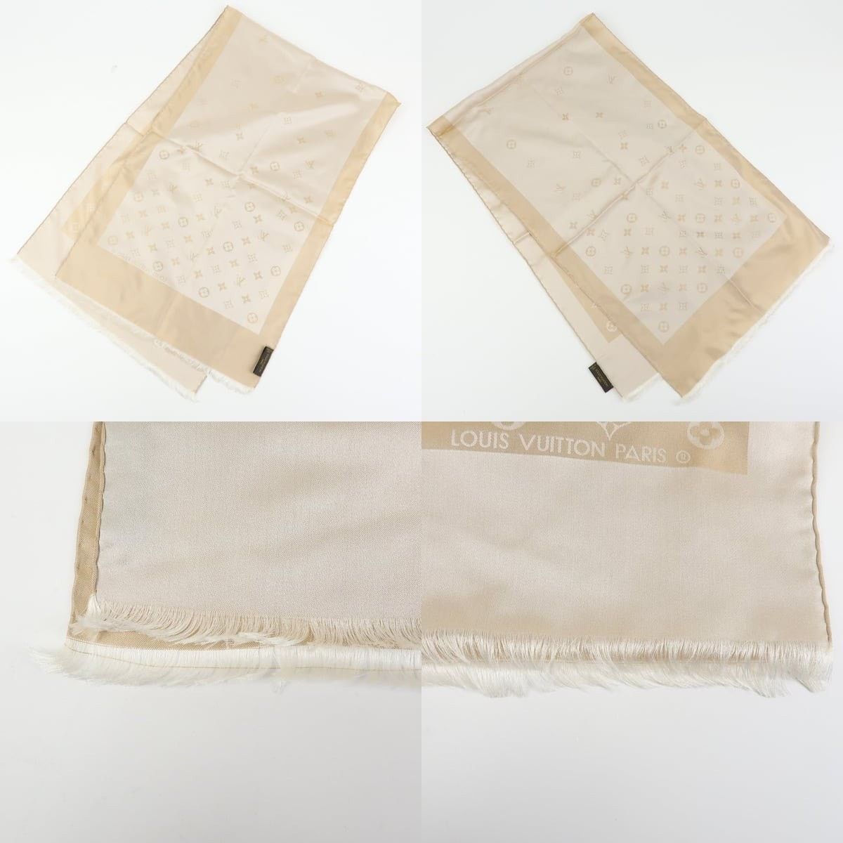 Louis Vuitton Louis Vuitton Echarpe Capri Silk Scarf Beige Size ONE SIZE - 3 Thumbnail