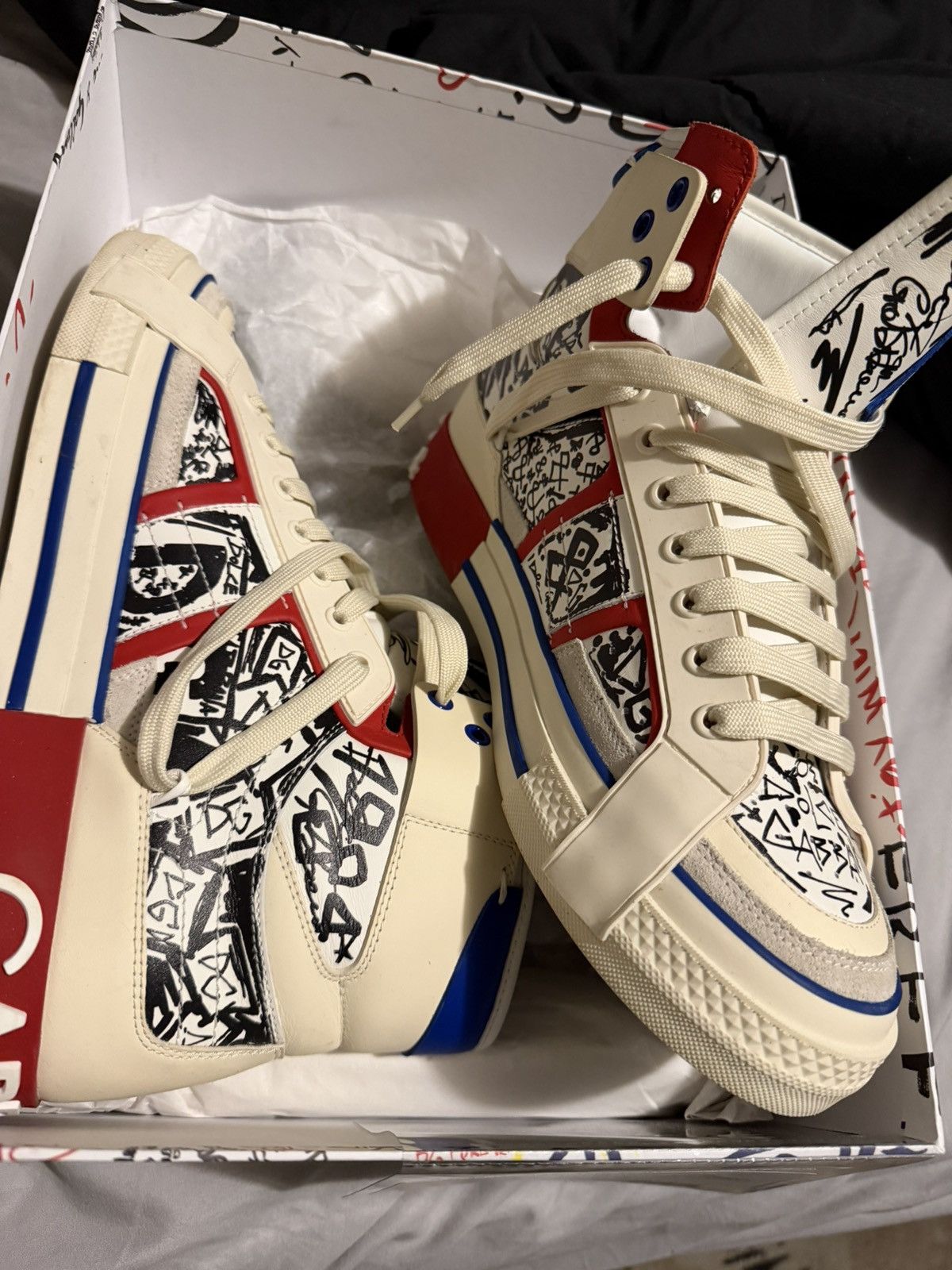 Dolce & Gabbana White mutli color Dolce & Gabbana Size US 10 / EU 43 - 2 Thumbnail