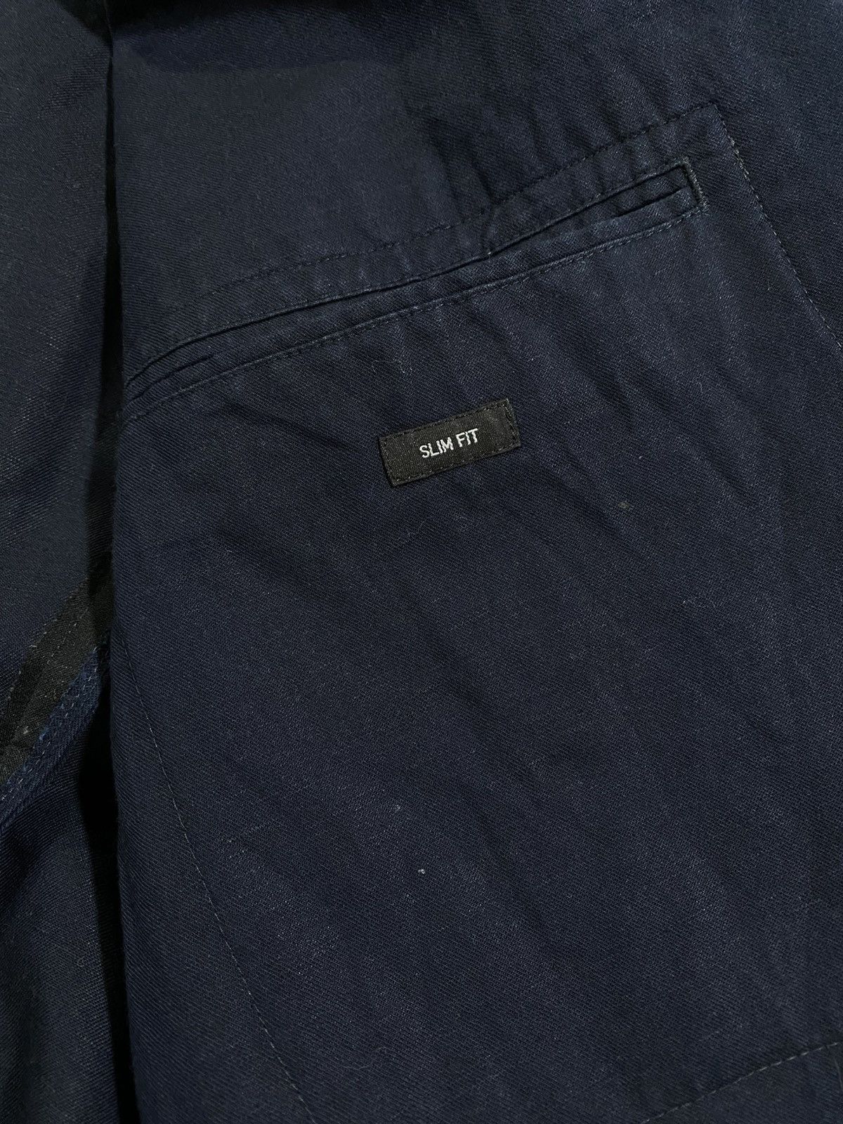Uniqlo Uniqlo Navy Cotton Blazer Jacket Slim Fit Size US L / EU 52-54 / 3 - 6 Thumbnail